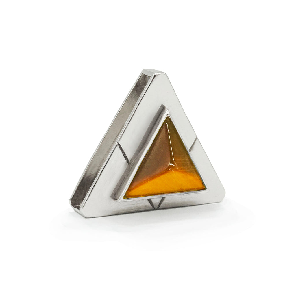 Tiger Eye Triangle Crystal Charm – Gold or Silver | DIPHDA