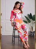 Multi Color Printed Cotton Rayon Co-Ord Set for Festive Occasions