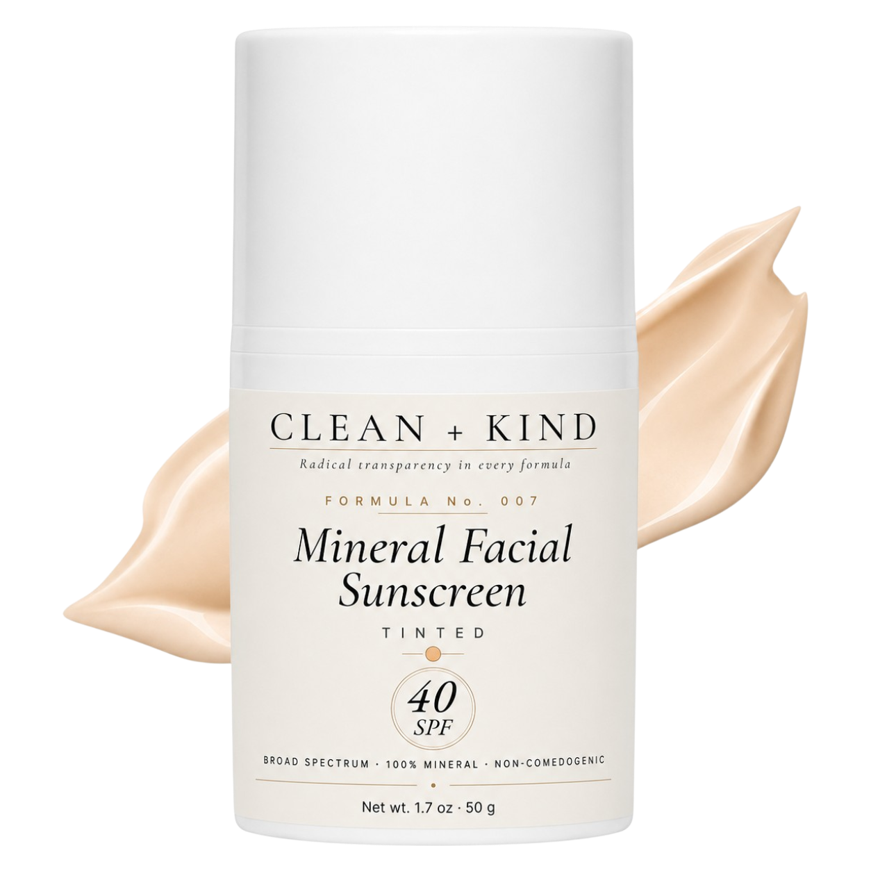 Untinted Mineral Face Sunscreen SPF 40 Hydrating Cream