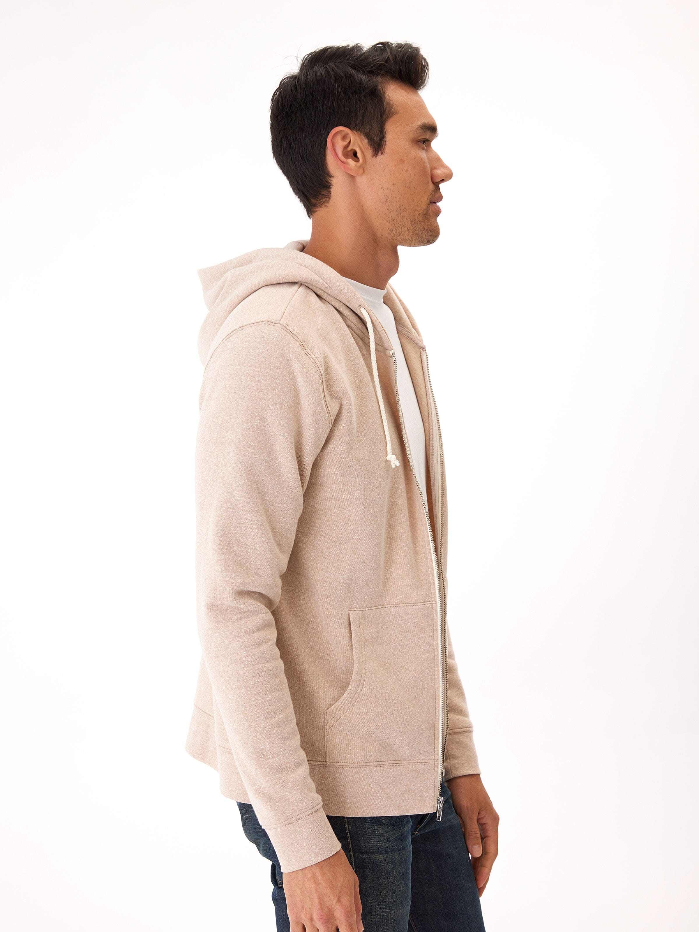 Men's Core Triblend Fleece Zip-Up Hoodie, Lightweight Layer