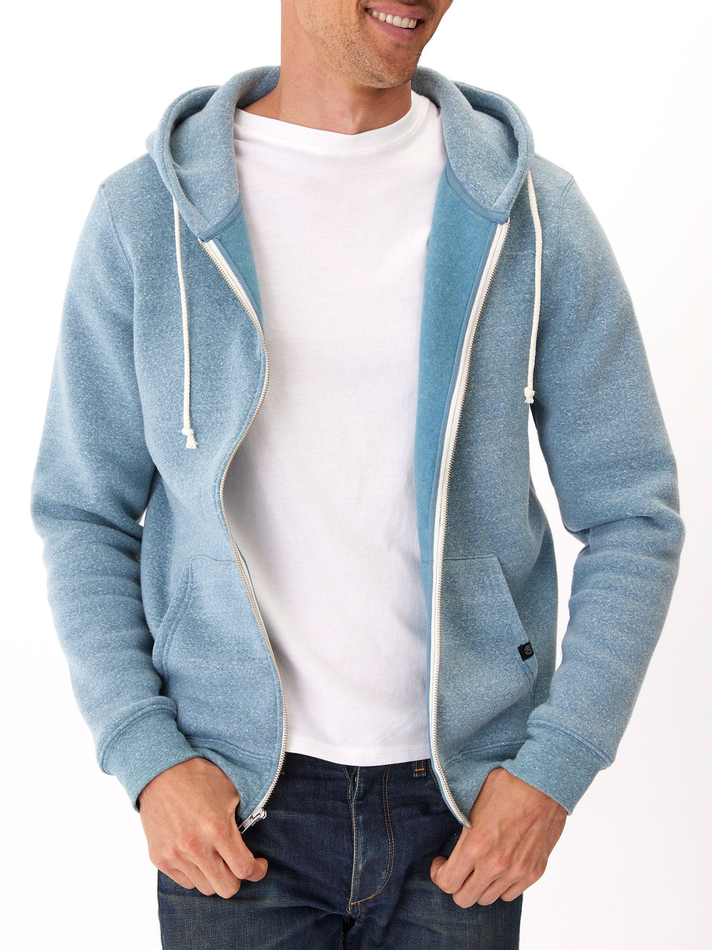 Men's Core Triblend Fleece Zip Hoodie - Lightweight Knit Outerwear