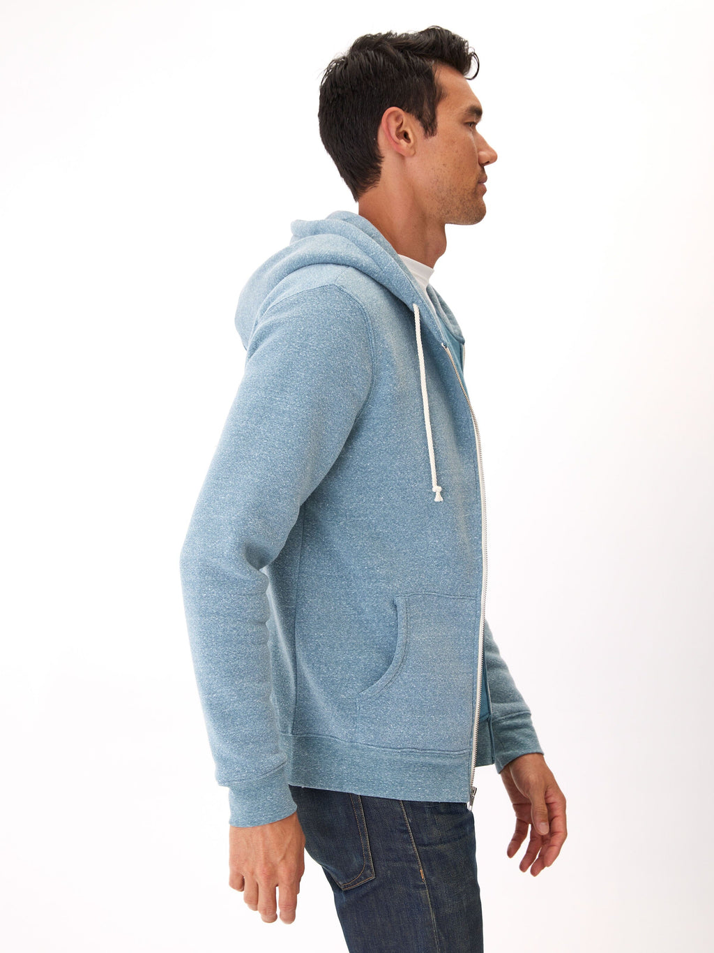 Men's Core Triblend Fleece Zip Hoodie - Lightweight Knit Outerwear