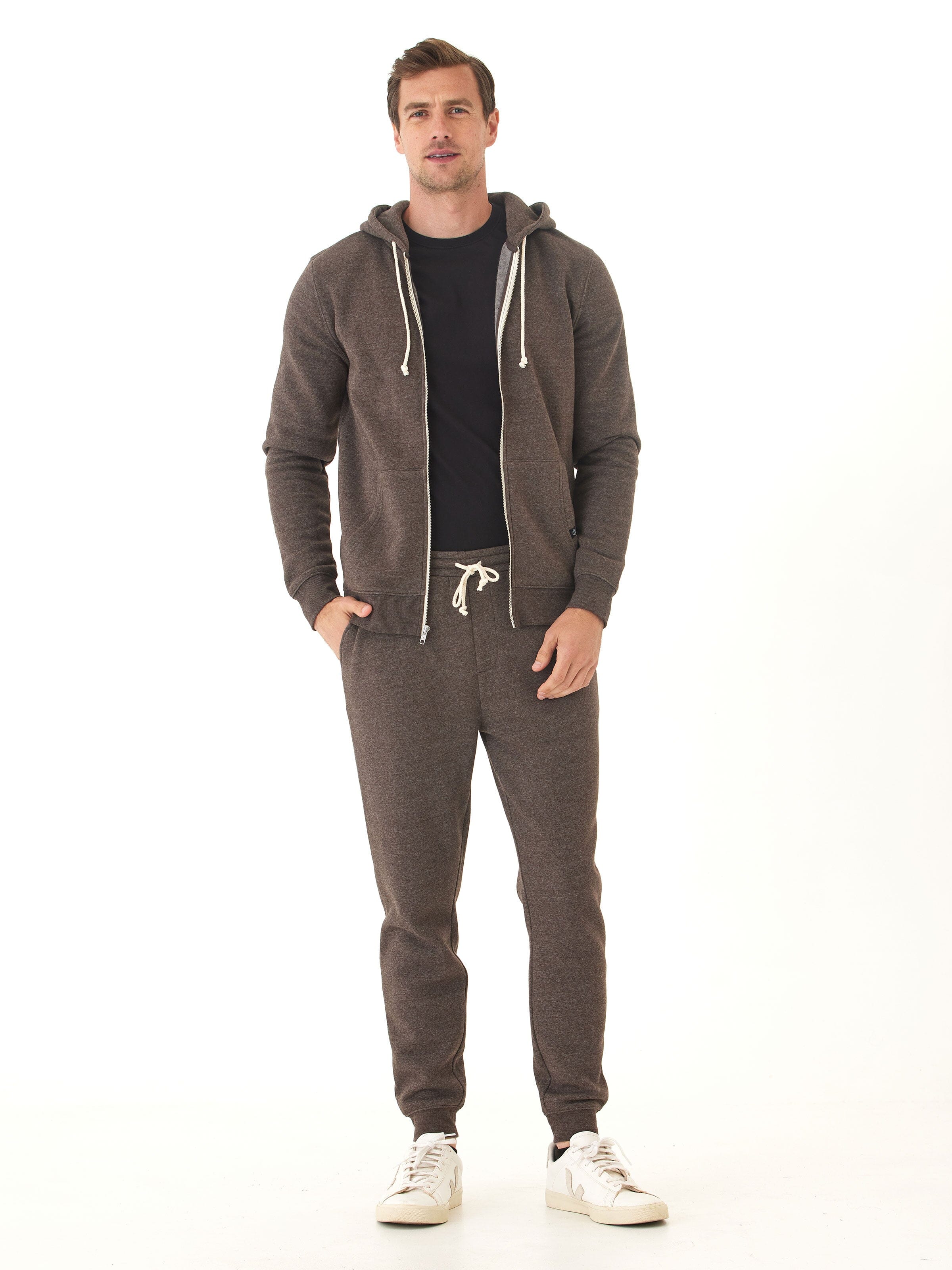 Men's Core Triblend Fleece Zip Hoodie - Lightweight Casual Layer