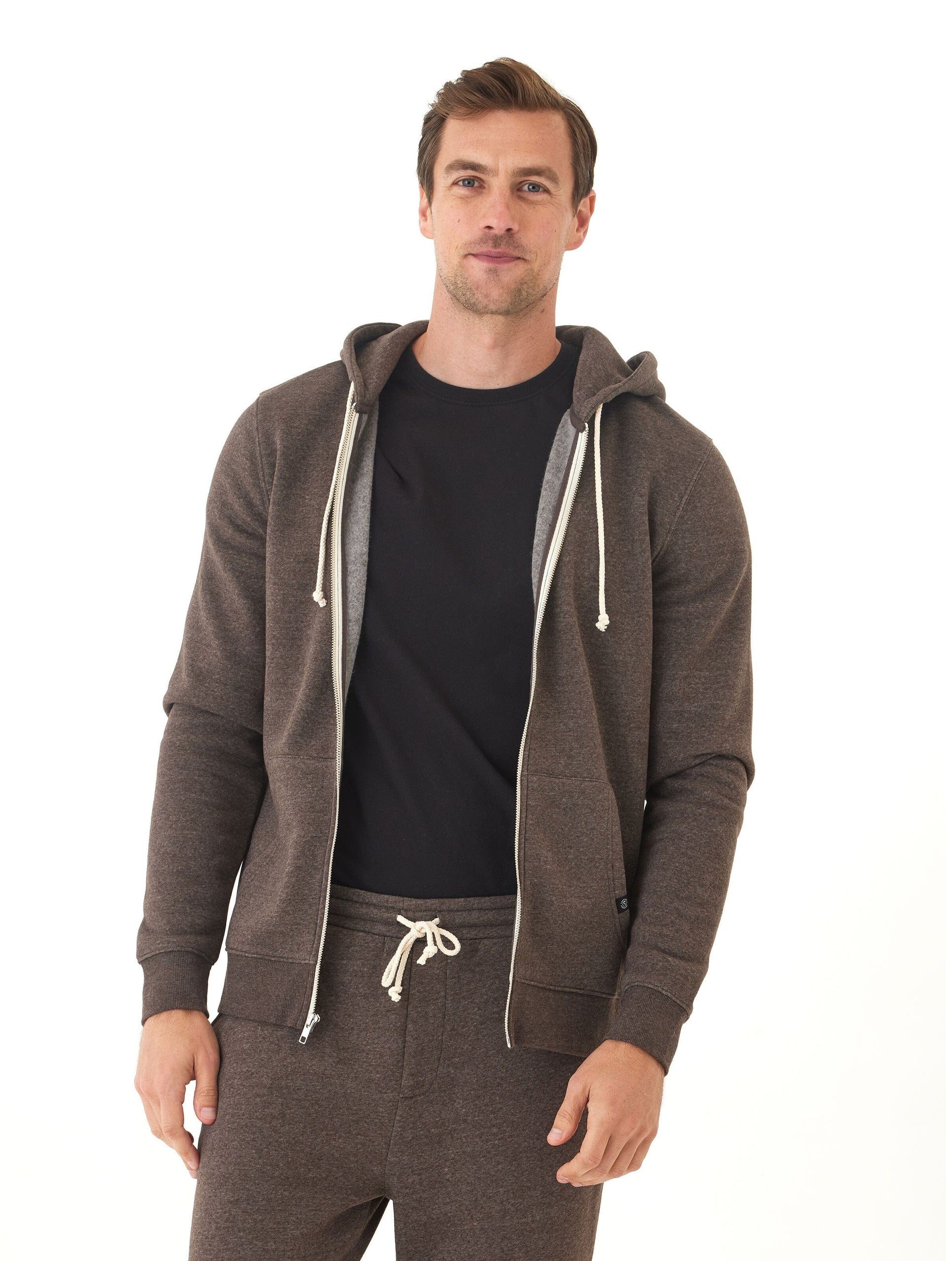 Men's Core Triblend Fleece Zip Hoodie - Lightweight Casual Layer