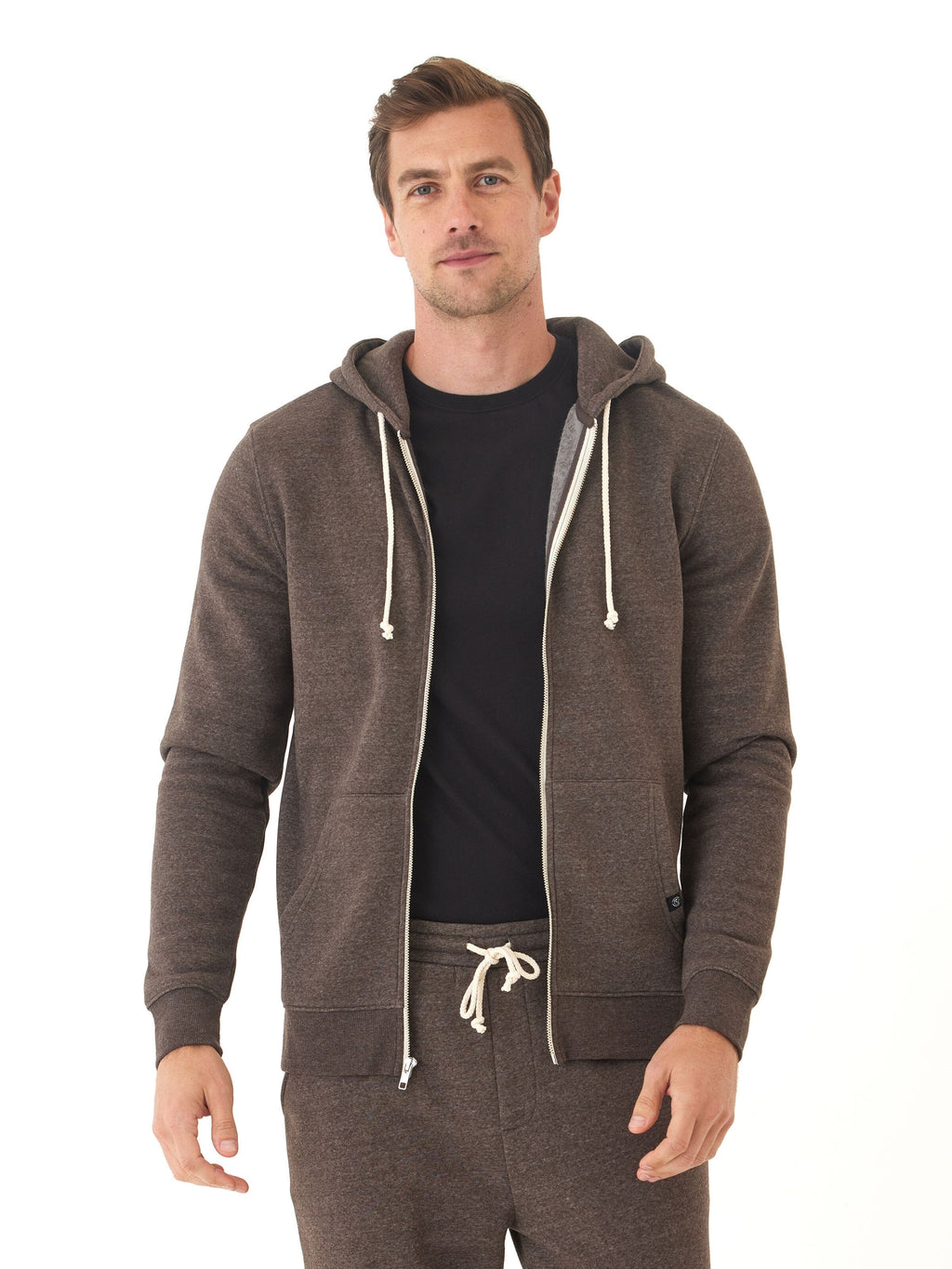 Men's Core Triblend Fleece Zip Hoodie - Lightweight Casual Layer