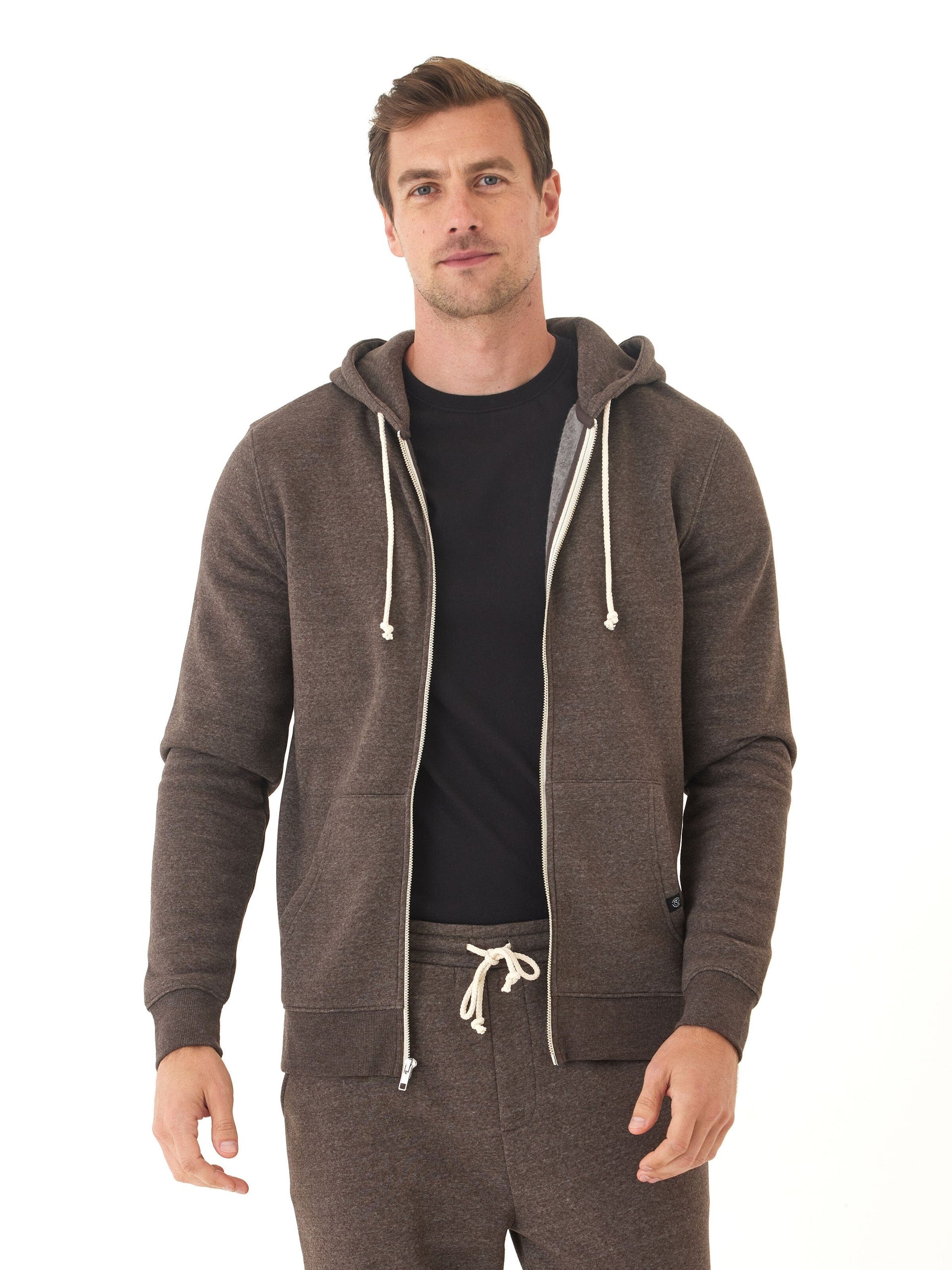 Men's Core Triblend Fleece Zip Hoodie - Lightweight Casual Layer