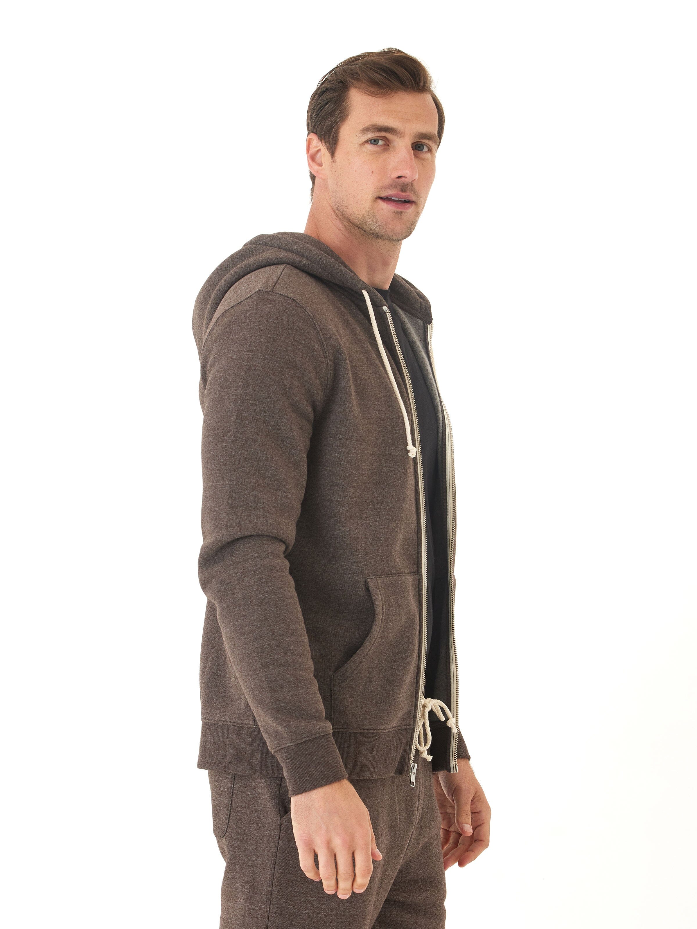 Men's Core Triblend Fleece Zip Hoodie - Lightweight Casual Layer