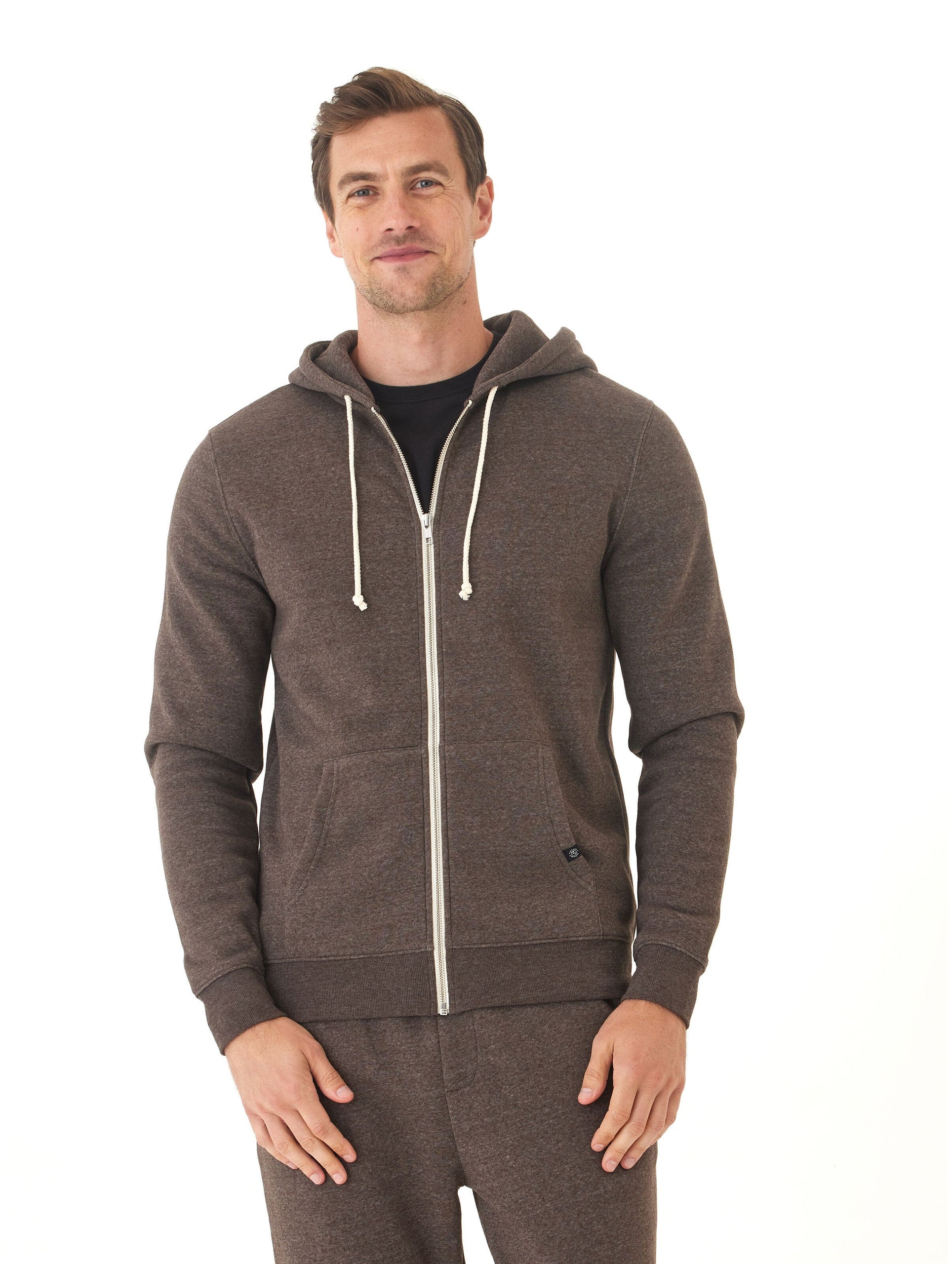 Men's Core Triblend Fleece Zip Hoodie - Lightweight Casual Layer
