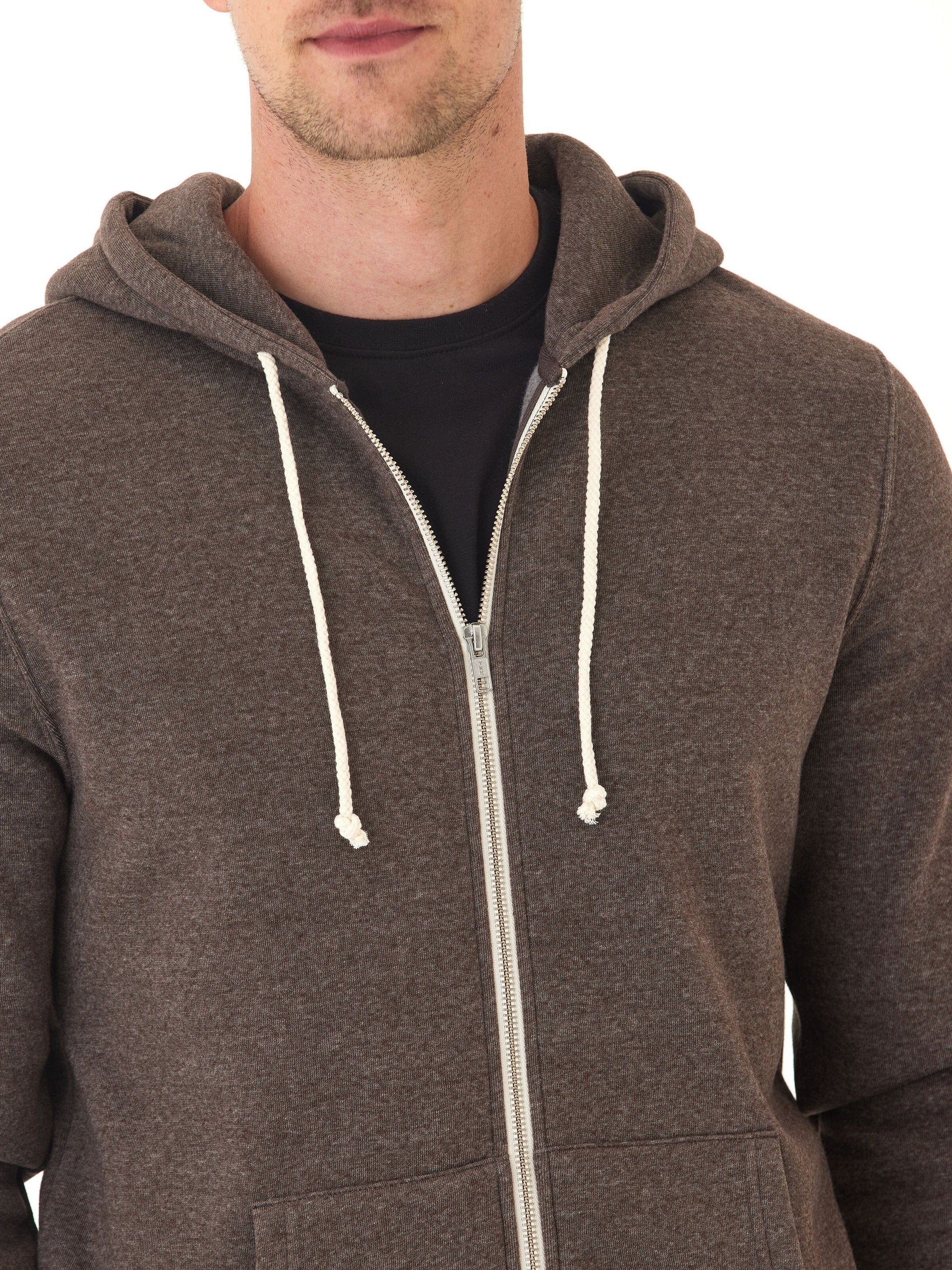 Men's Core Triblend Fleece Zip Hoodie - Lightweight Casual Layer