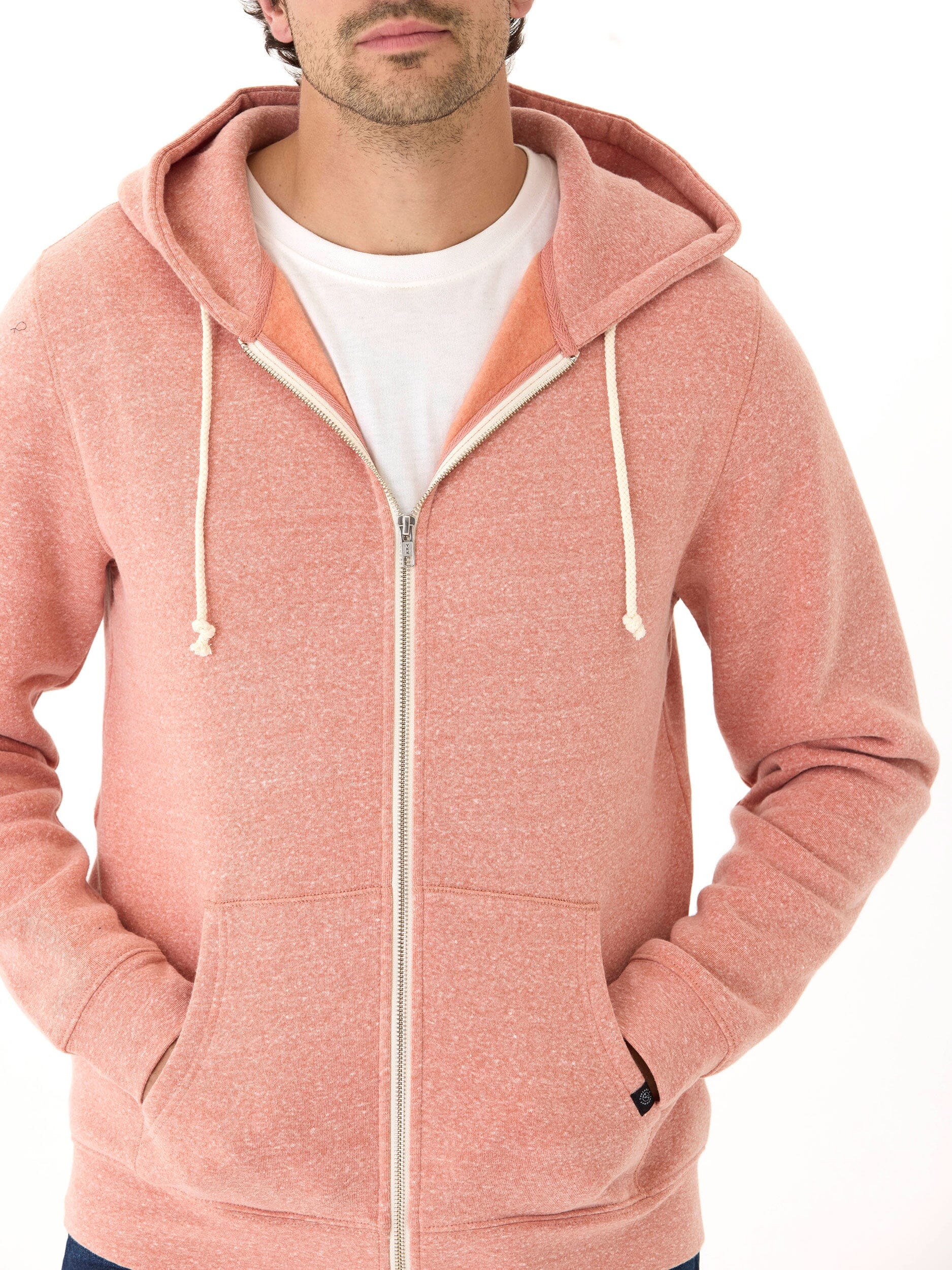 Men's Core Triblend Fleece Zip Hoodie with Adjustable Hood