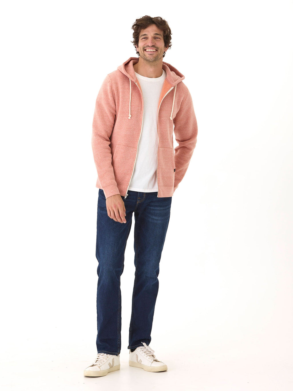 Men's Core Triblend Fleece Zip Hoodie with Adjustable Hood