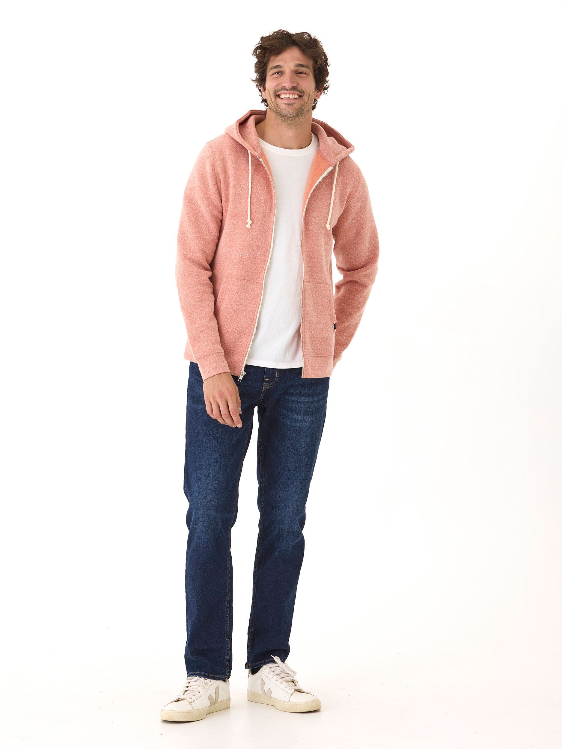 Men's Core Triblend Fleece Zip Hoodie with Adjustable Hood