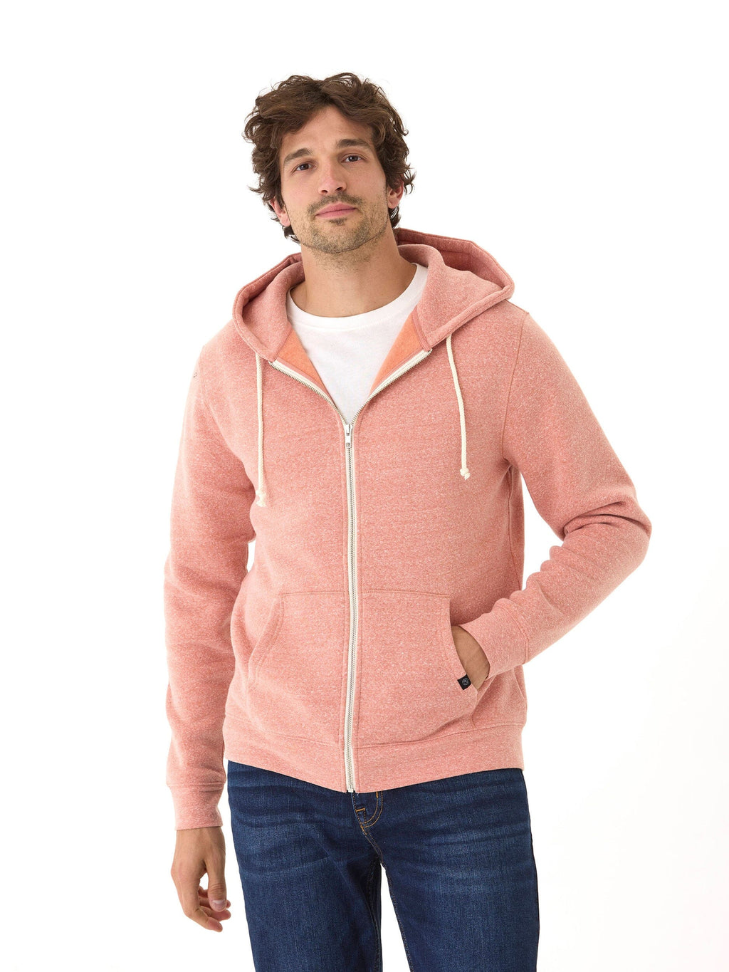 Men's Core Triblend Fleece Zip Hoodie with Adjustable Hood