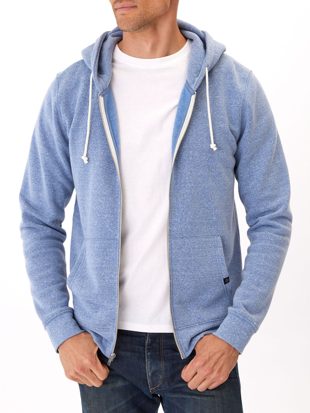 Men's Core Triblend Fleece Zip Hoodie – Lightweight Athletic Layer