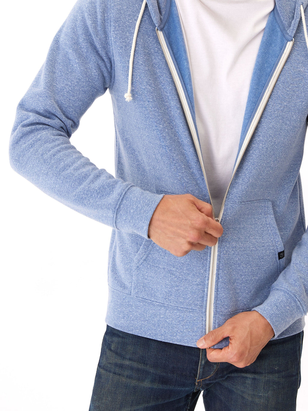 Men's Core Triblend Fleece Zip Hoodie – Lightweight Athletic Layer