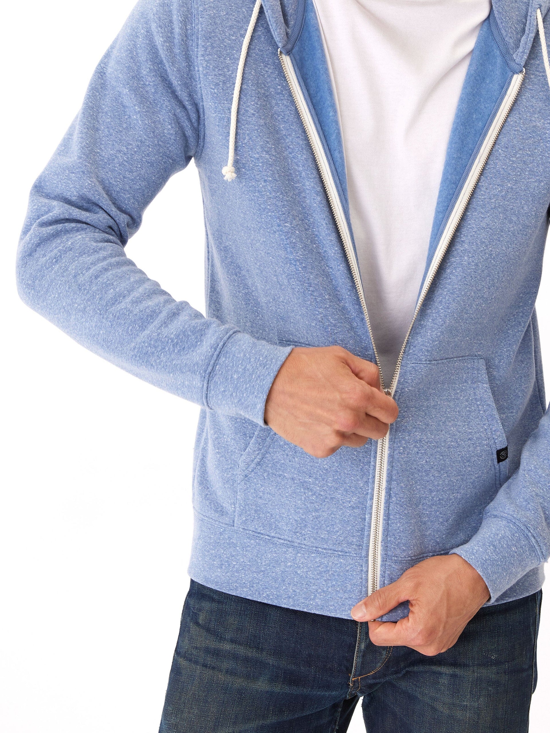 Men's Core Triblend Fleece Zip Hoodie – Lightweight Athletic Layer