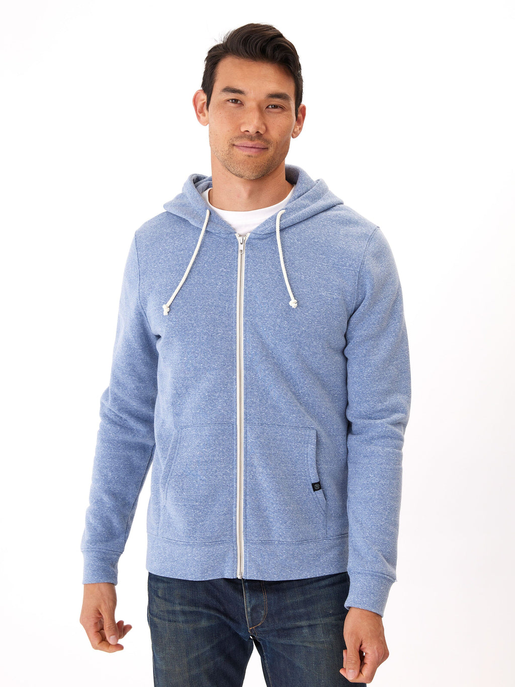 Men's Core Triblend Fleece Zip Hoodie – Lightweight Athletic Layer