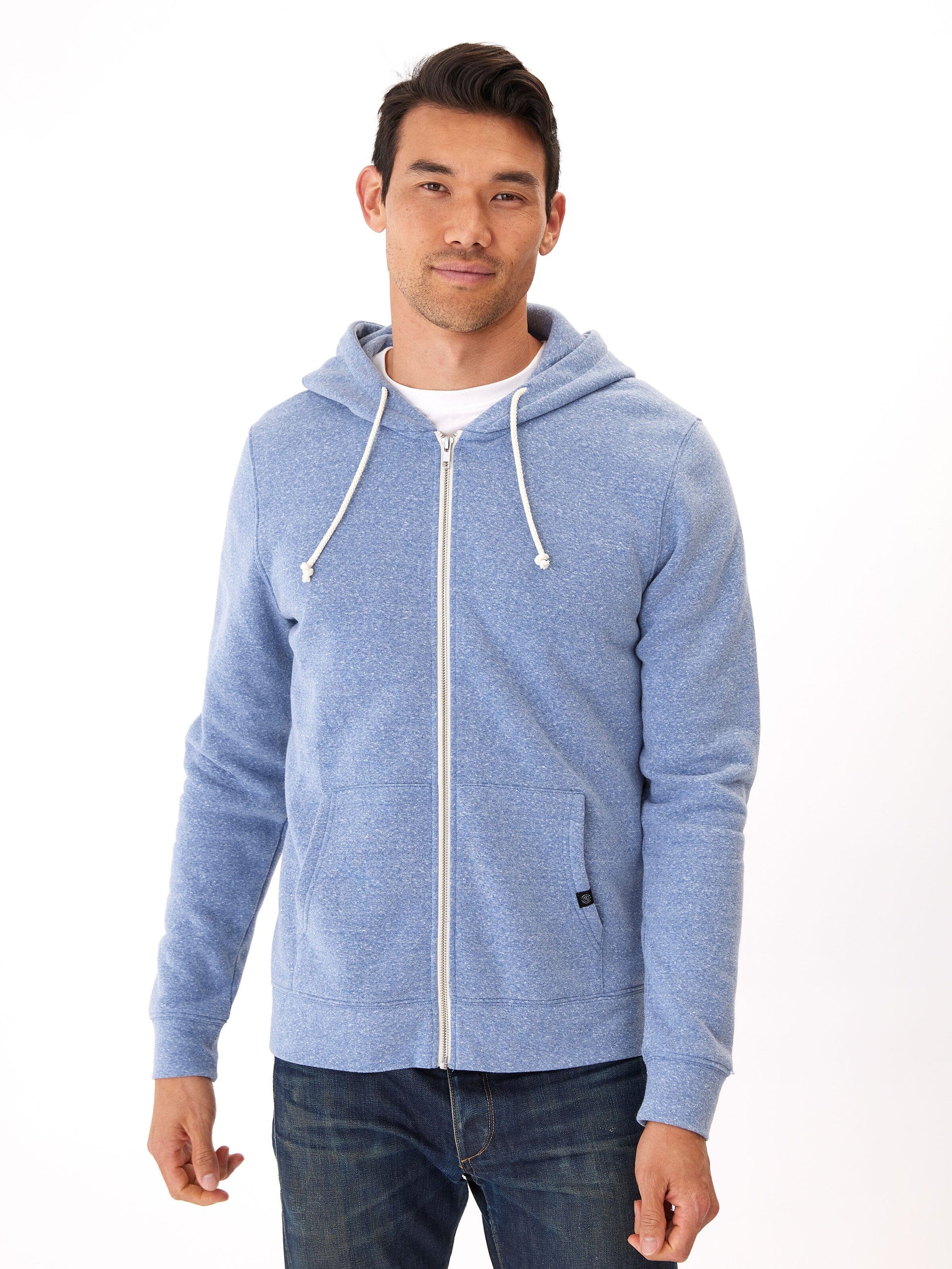 Men's Core Triblend Fleece Zip Hoodie – Lightweight Athletic Layer
