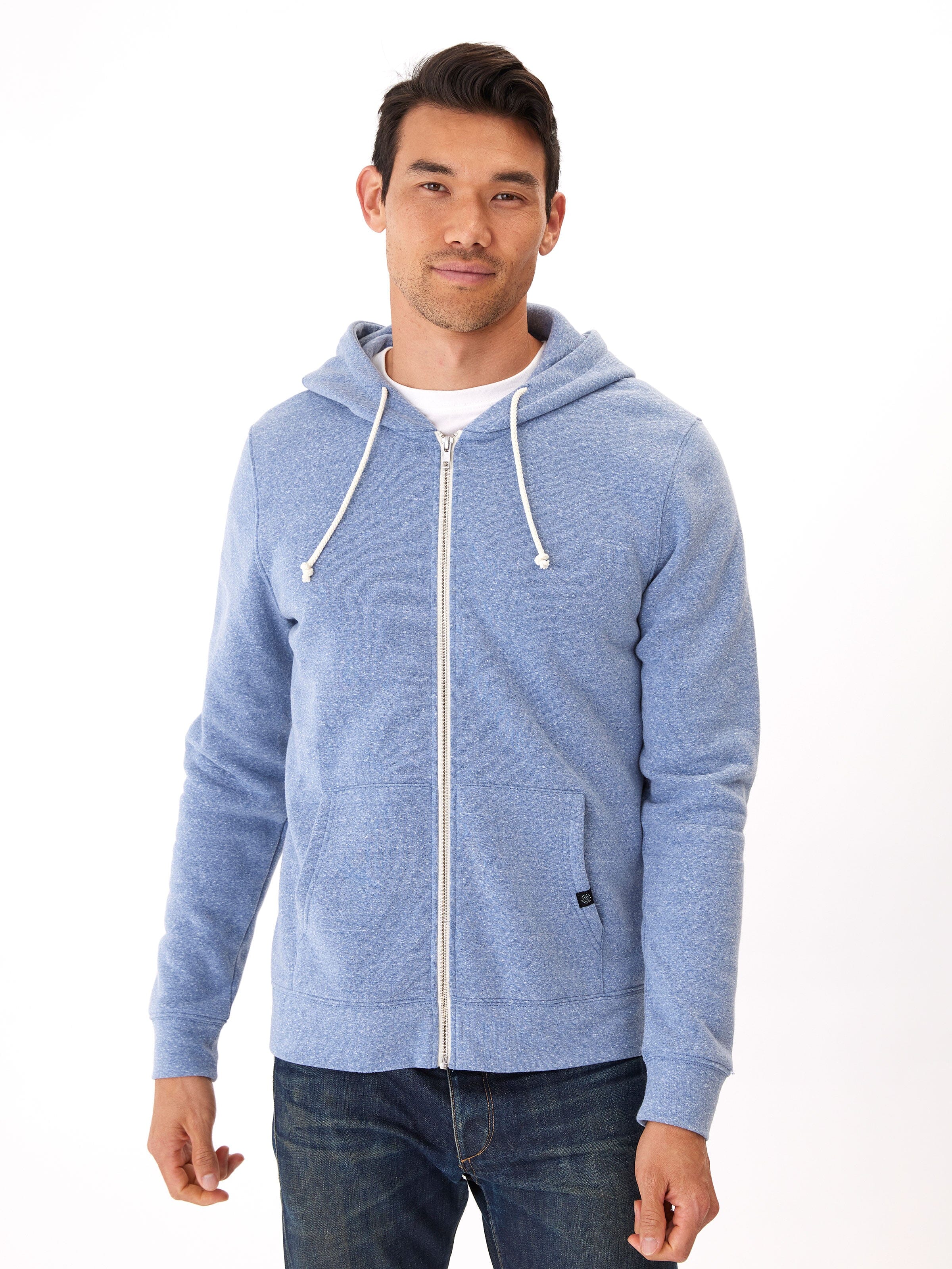 Men's Core Triblend Fleece Zip Hoodie – Lightweight Athletic Layer