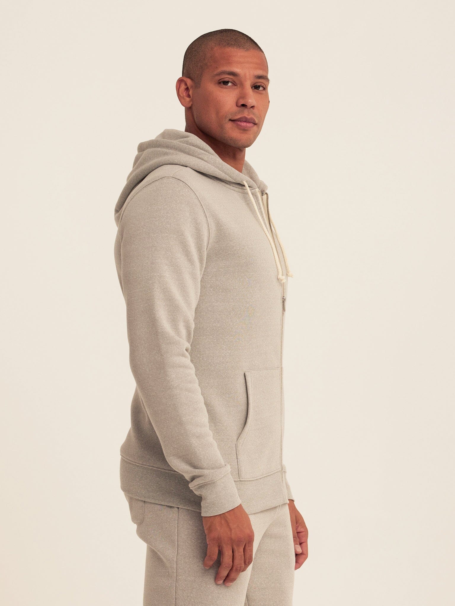 Men's Triblend Fleece Zip Hoodie – Lightweight Soft Layer