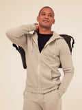 Men's Core Triblend Fleece Zip Hoodie in a soft knit fabric with front zip closure and adjustable hood