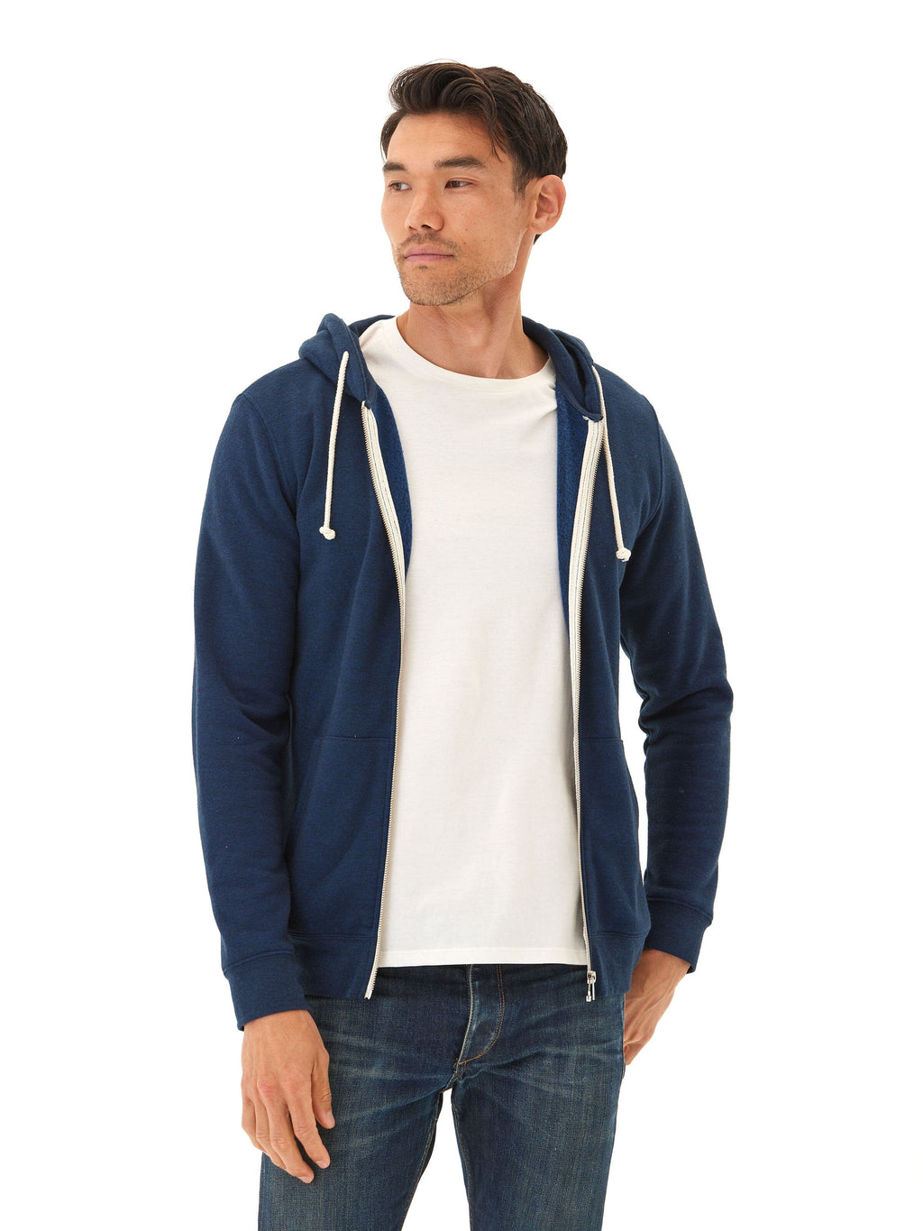 Men's Core Triblend Fleece Zip Hoodie - Lightweight Casual Layer