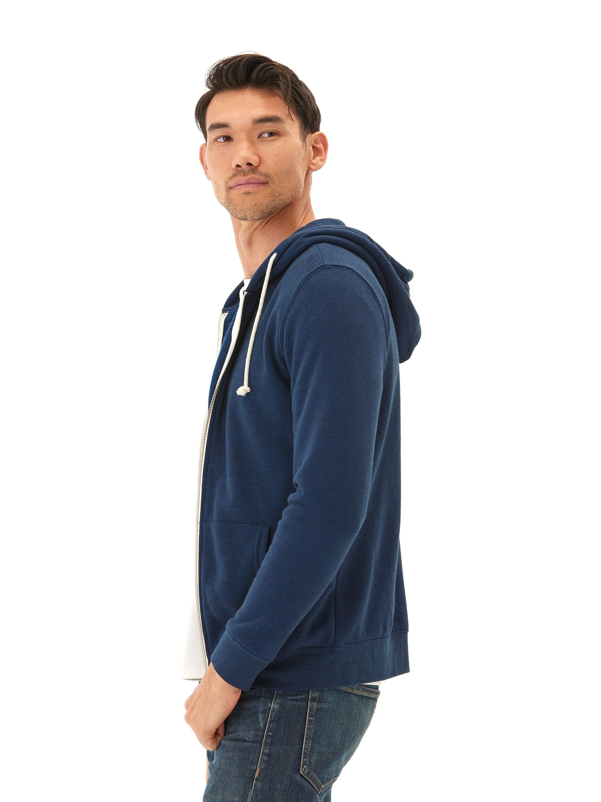 Men's Core Triblend Fleece Zip Hoodie - Lightweight Casual Layer