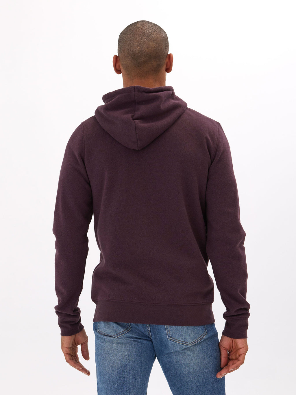Men's Core Triblend Fleece Zip Hoodie in Dark Purple and White
