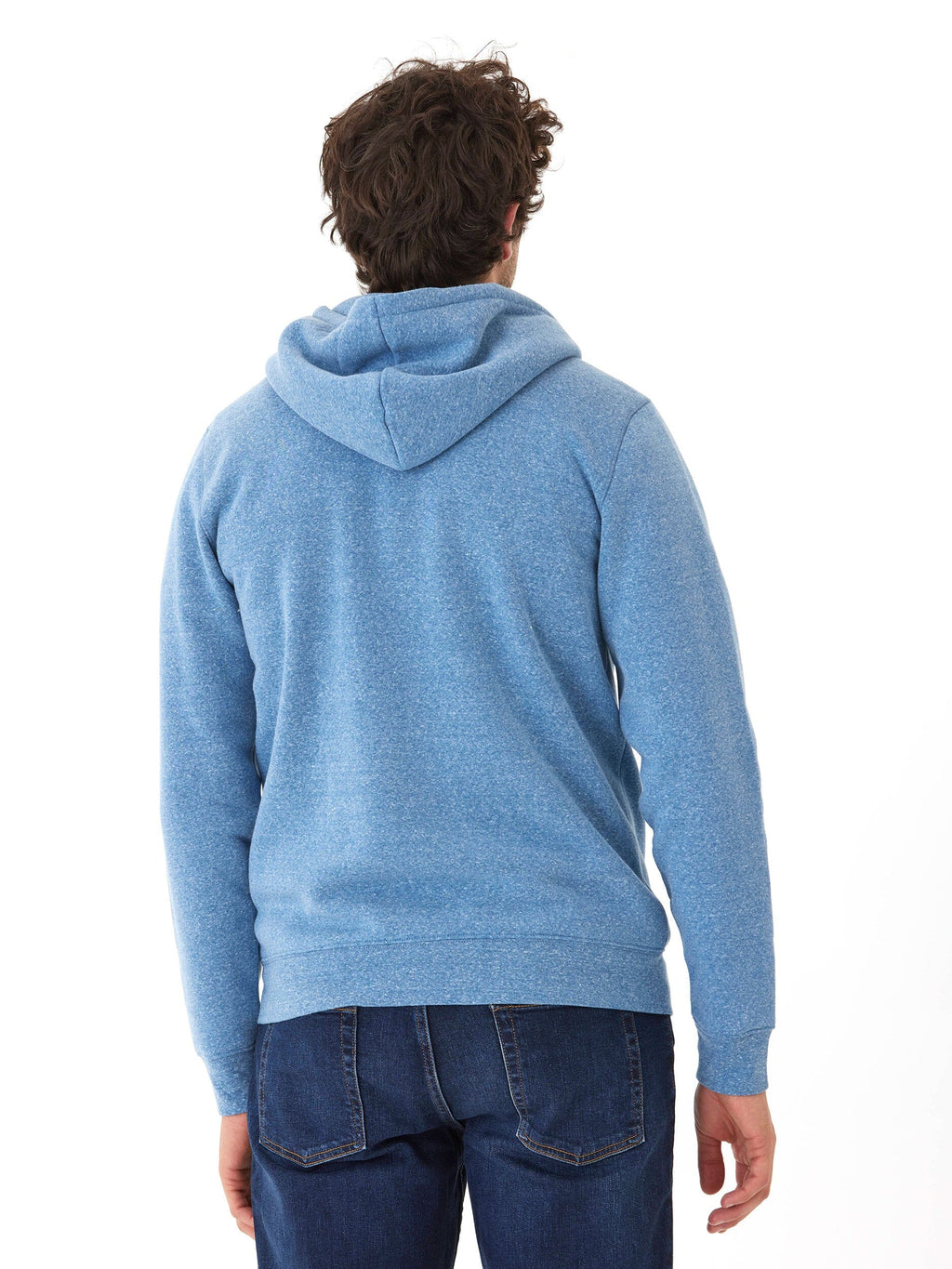 Men's Core Triblend Fleece Zip Hoodie in Heathered Medium Blue