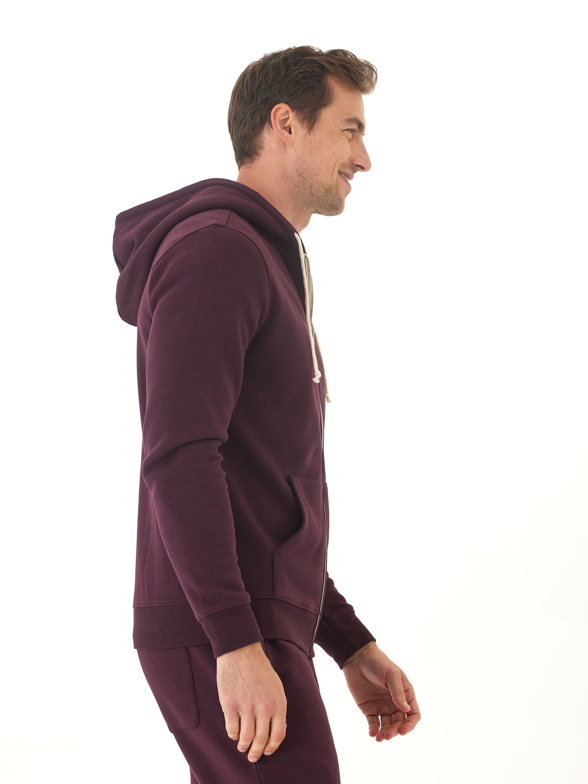 Men's Core Triblend Fleece Zip Hoodie - Lightweight Knit Outerwear