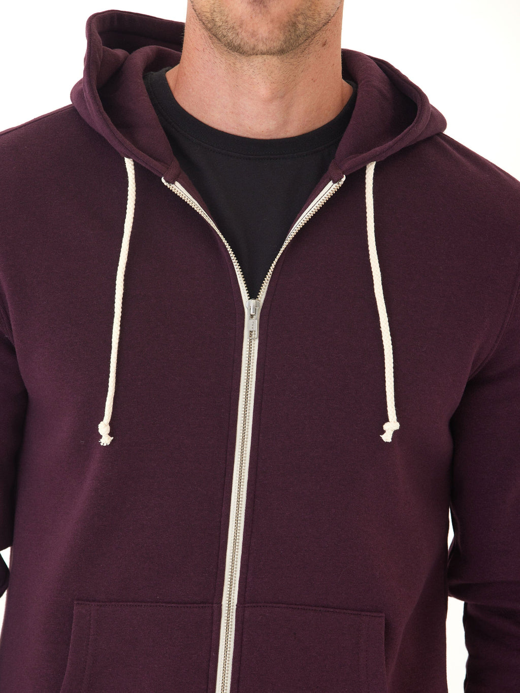 Men's Core Triblend Fleece Zip Hoodie - Lightweight Knit Outerwear
