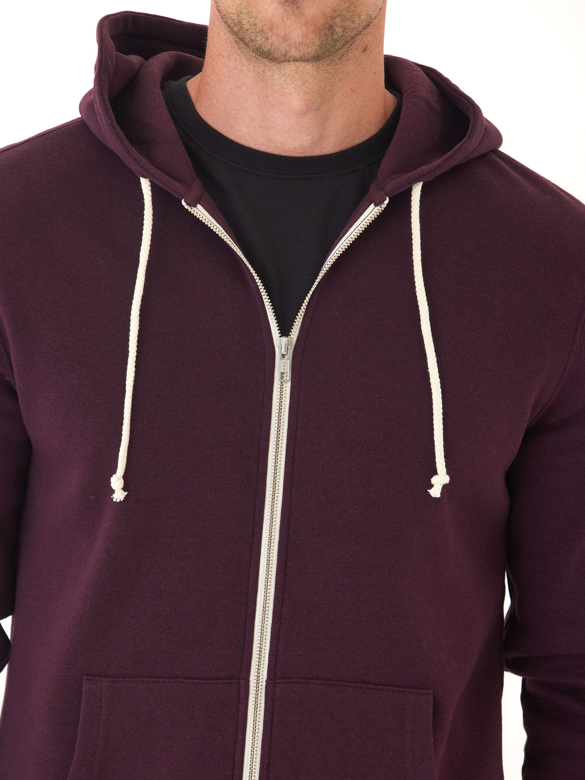 Men's Core Triblend Fleece Zip Hoodie - Lightweight Knit Outerwear
