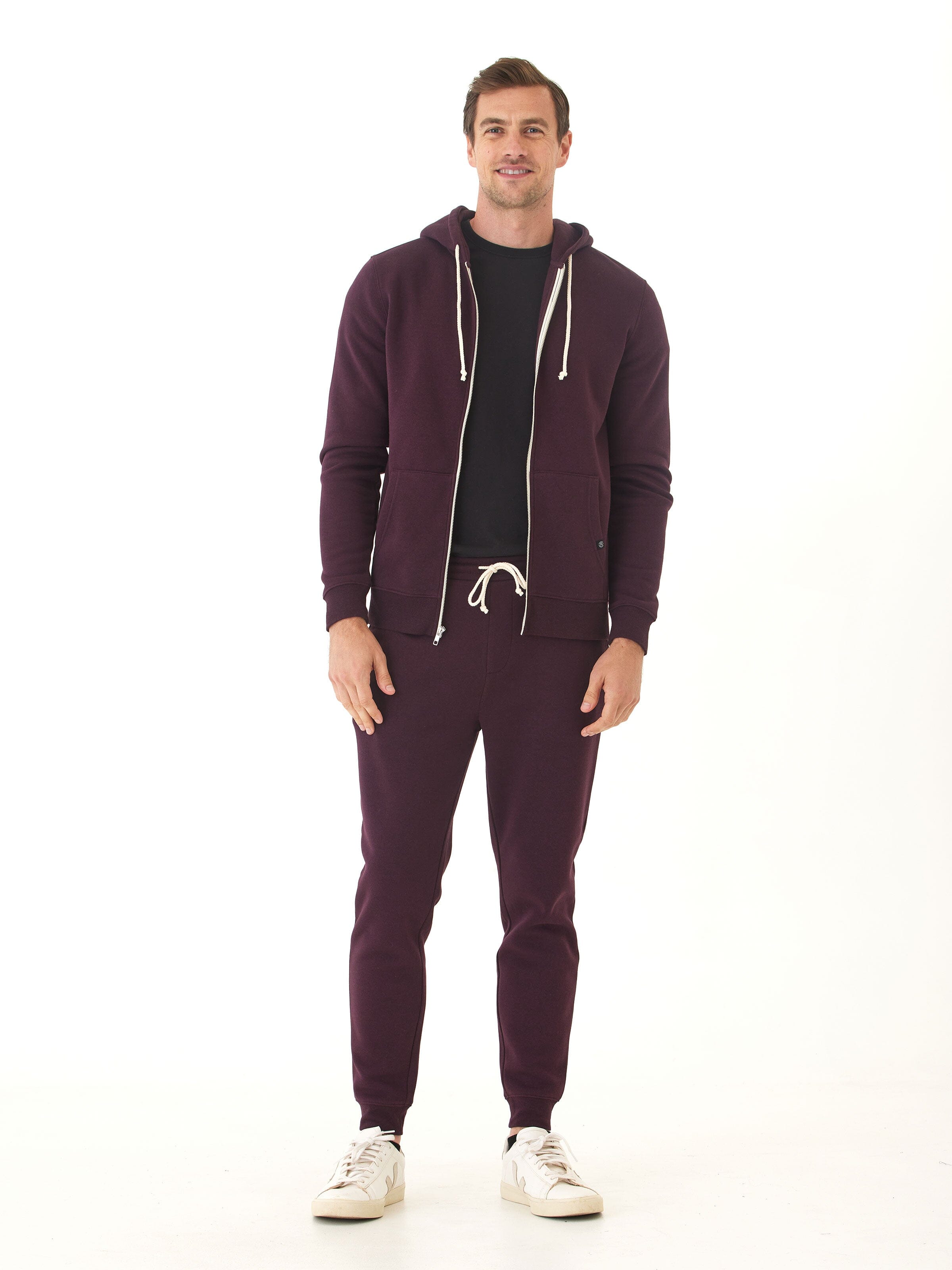 Men's Core Triblend Fleece Zip Hoodie - Lightweight Knit Outerwear