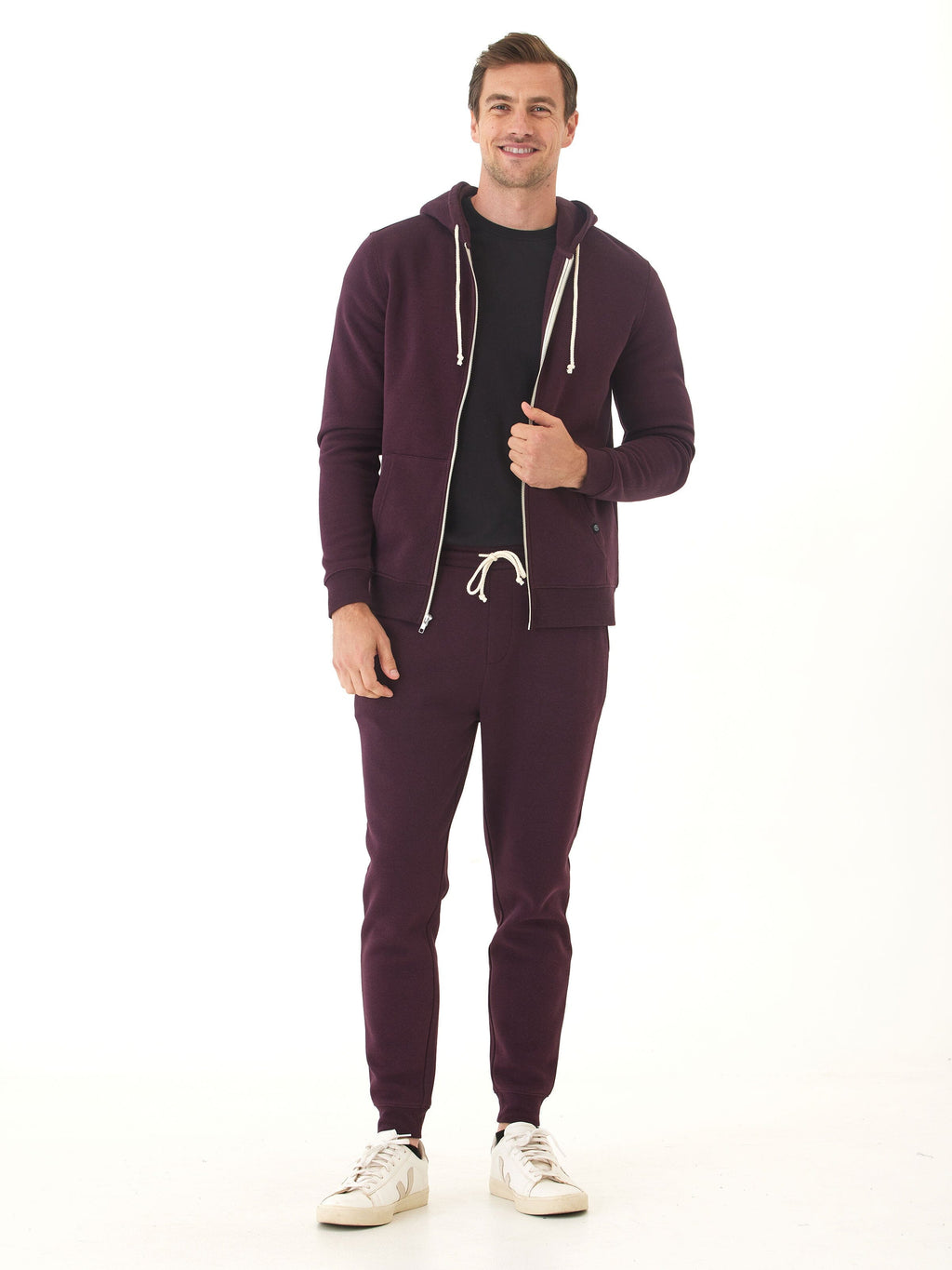 Men's Core Triblend Fleece Zip Hoodie - Lightweight Knit Outerwear