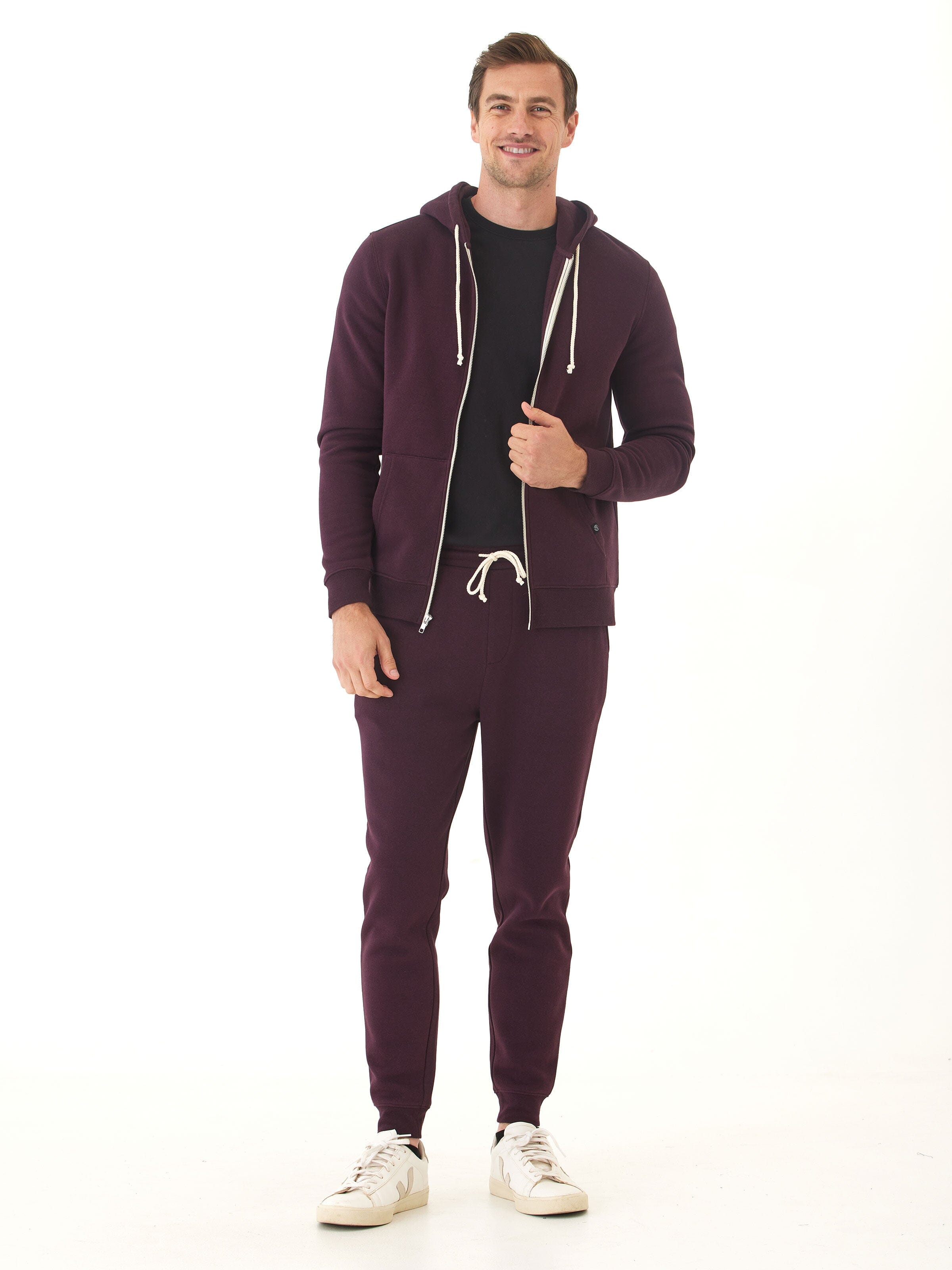 Men's Core Triblend Fleece Zip Hoodie - Lightweight Knit Outerwear