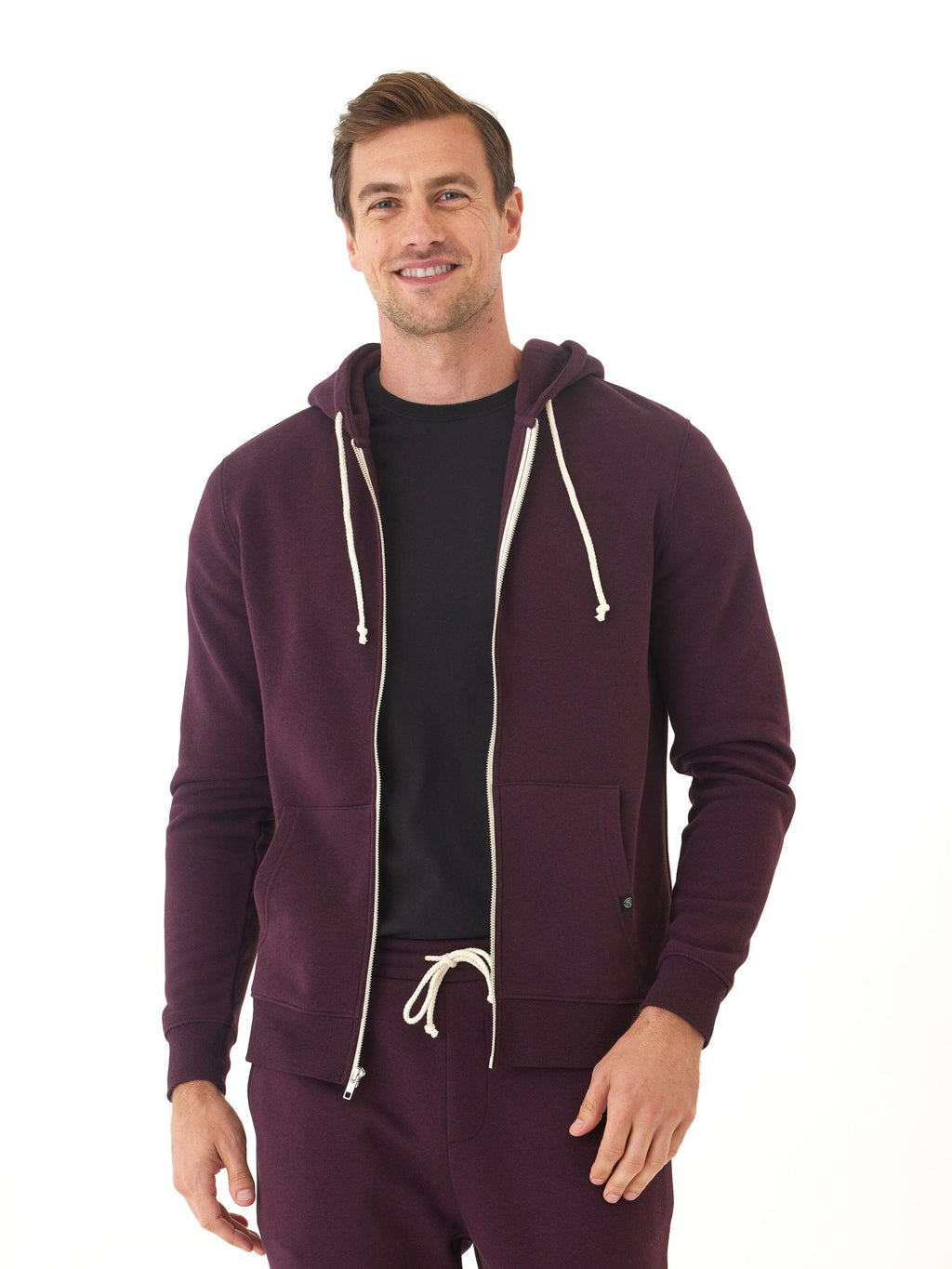 Men's Core Triblend Fleece Zip Hoodie - Lightweight Knit Outerwear