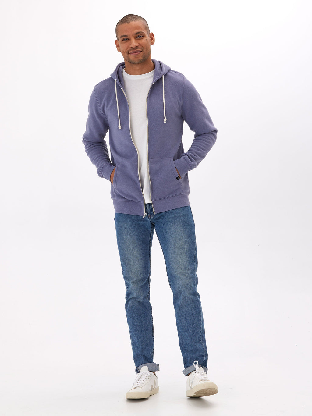 Men's Triblend Fleece Zip Hoodie – Lightweight Casual Layer