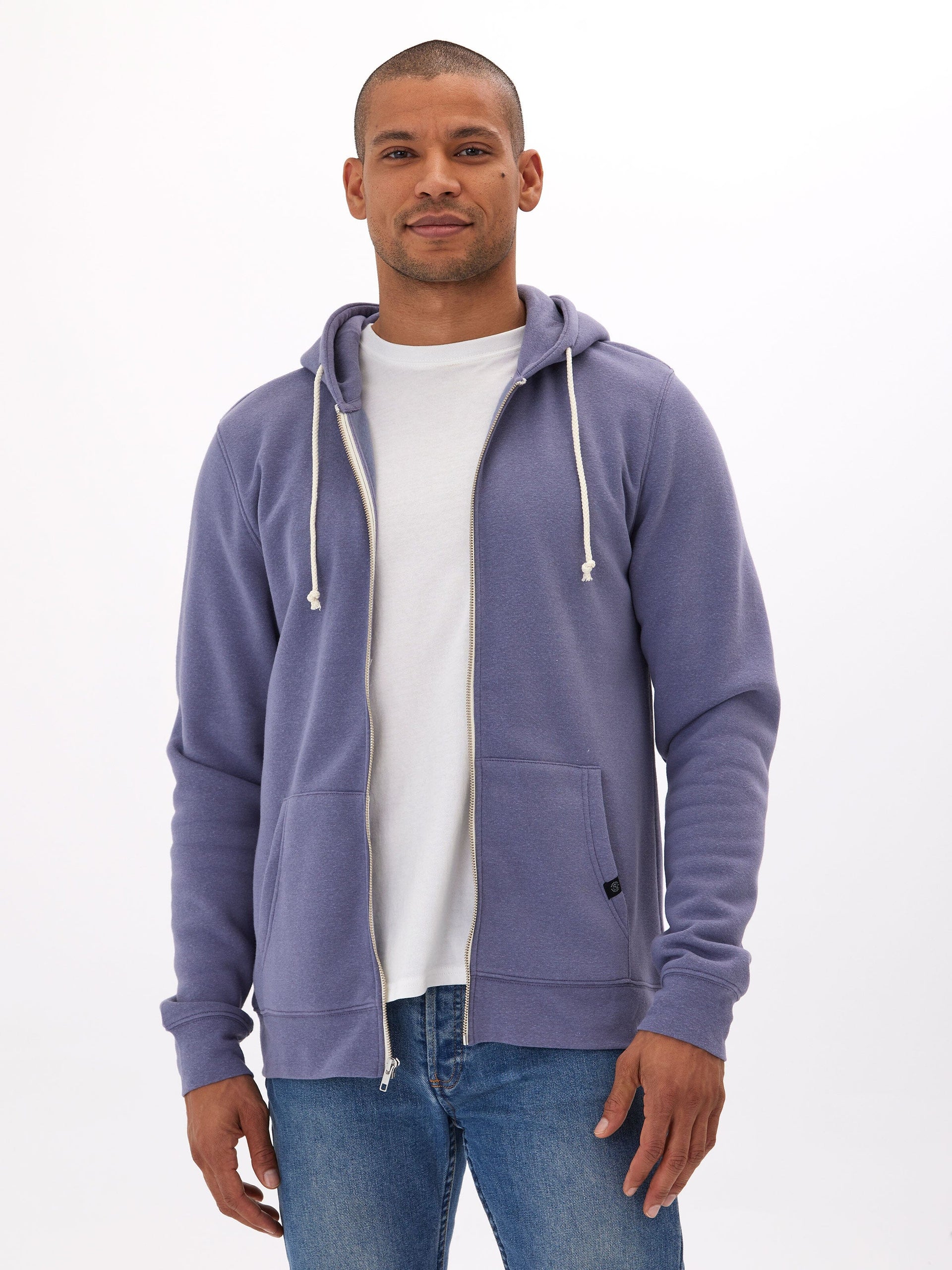 Men's Triblend Fleece Zip Hoodie – Lightweight Casual Layer