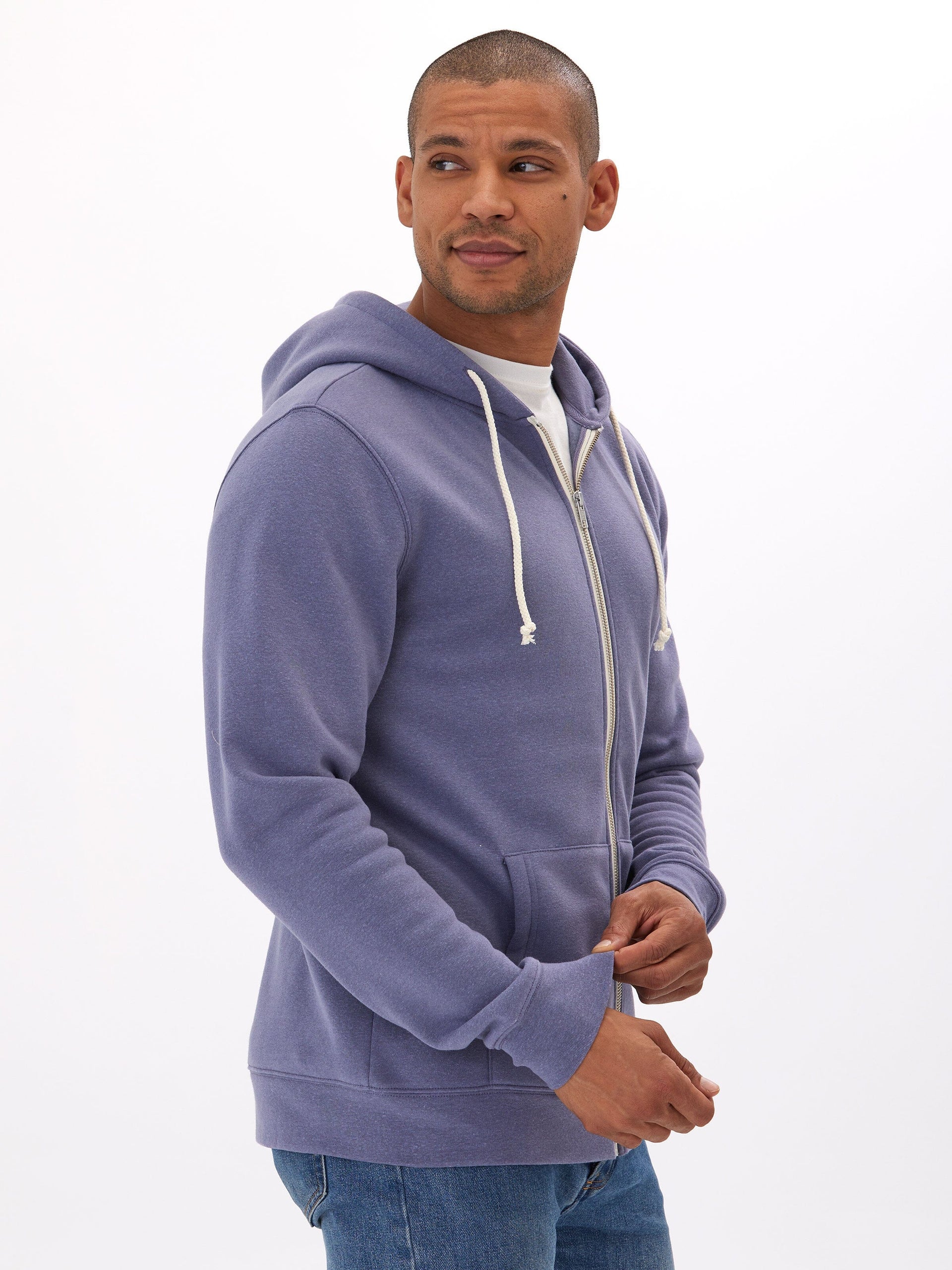Men's Triblend Fleece Zip Hoodie – Lightweight Casual Layer