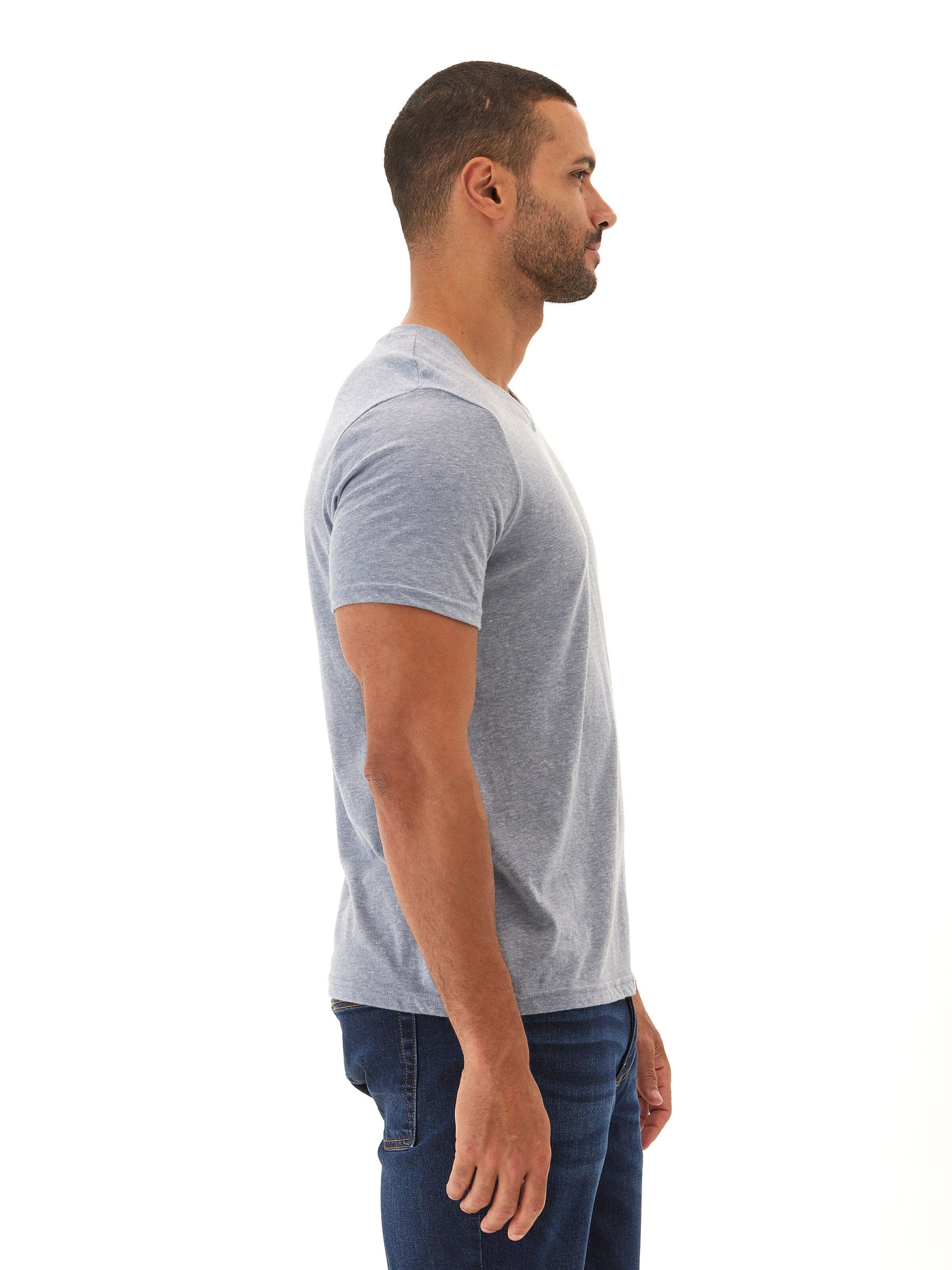 Men's Ultra-Soft Triblend Jersey V-Neck T-Shirt
