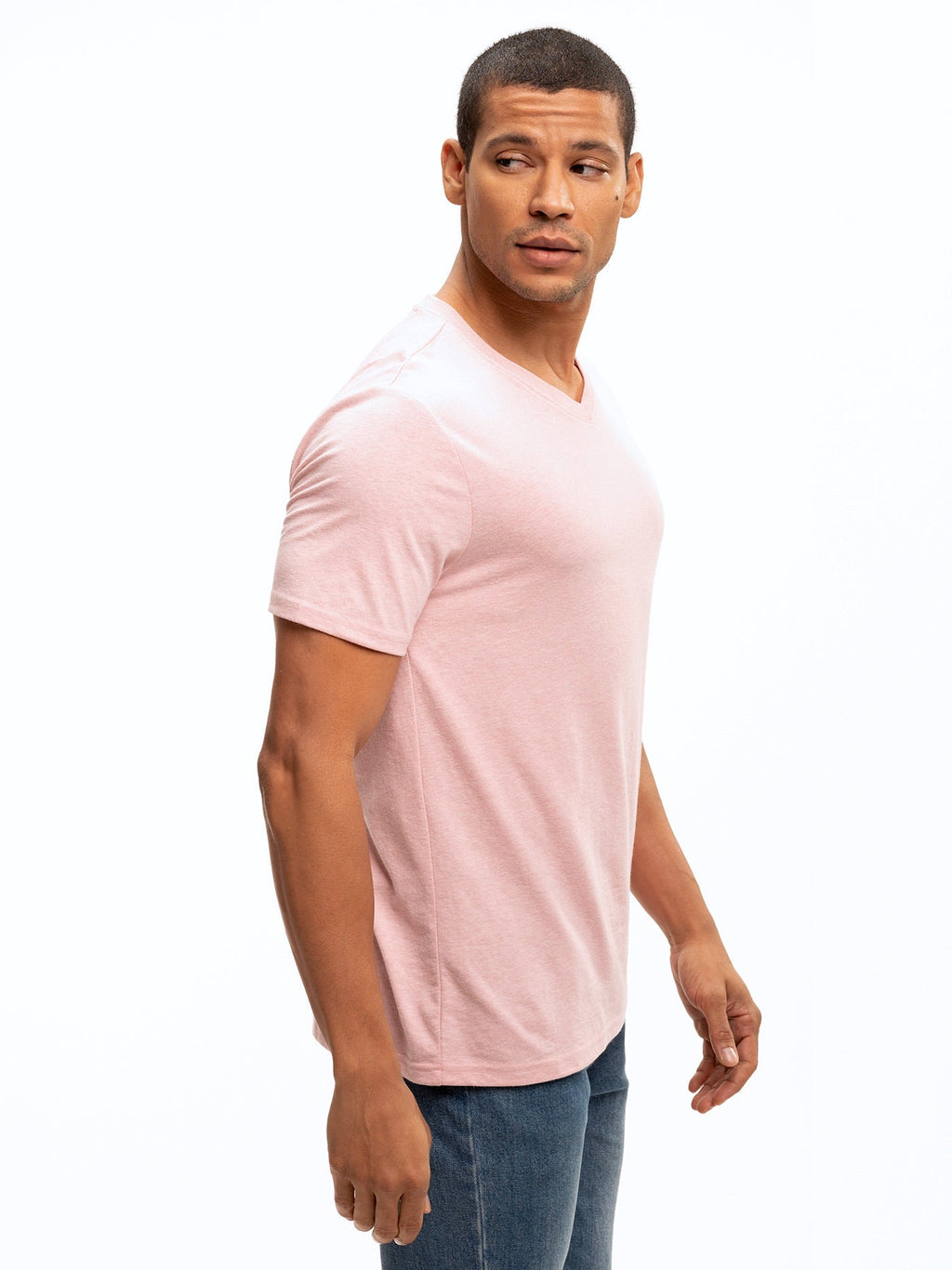Men's Core Triblend V-Neck T-Shirt in Pink