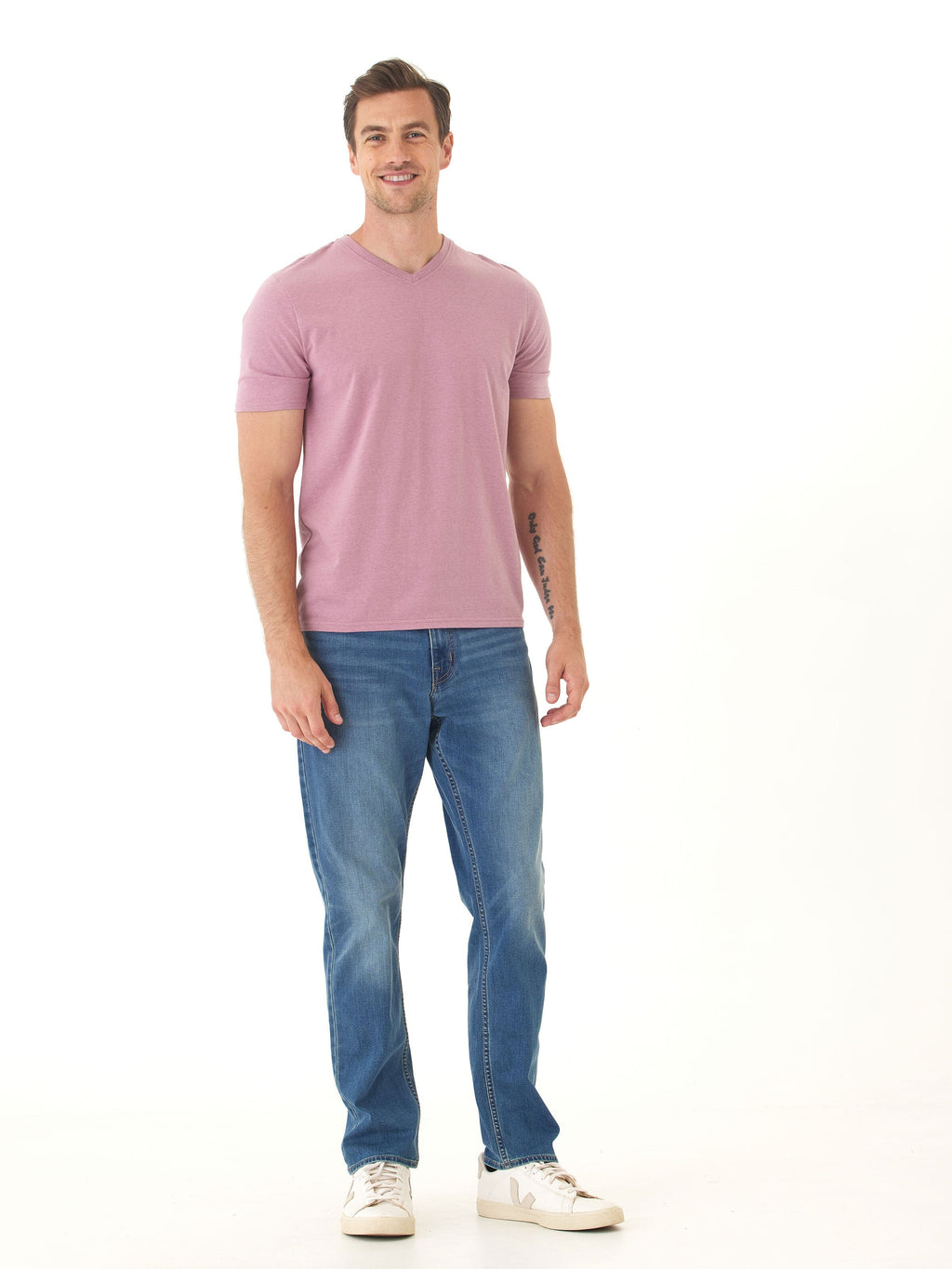 Men's Core Triblend Jersey V-Neck Tee in Dusty-Rose