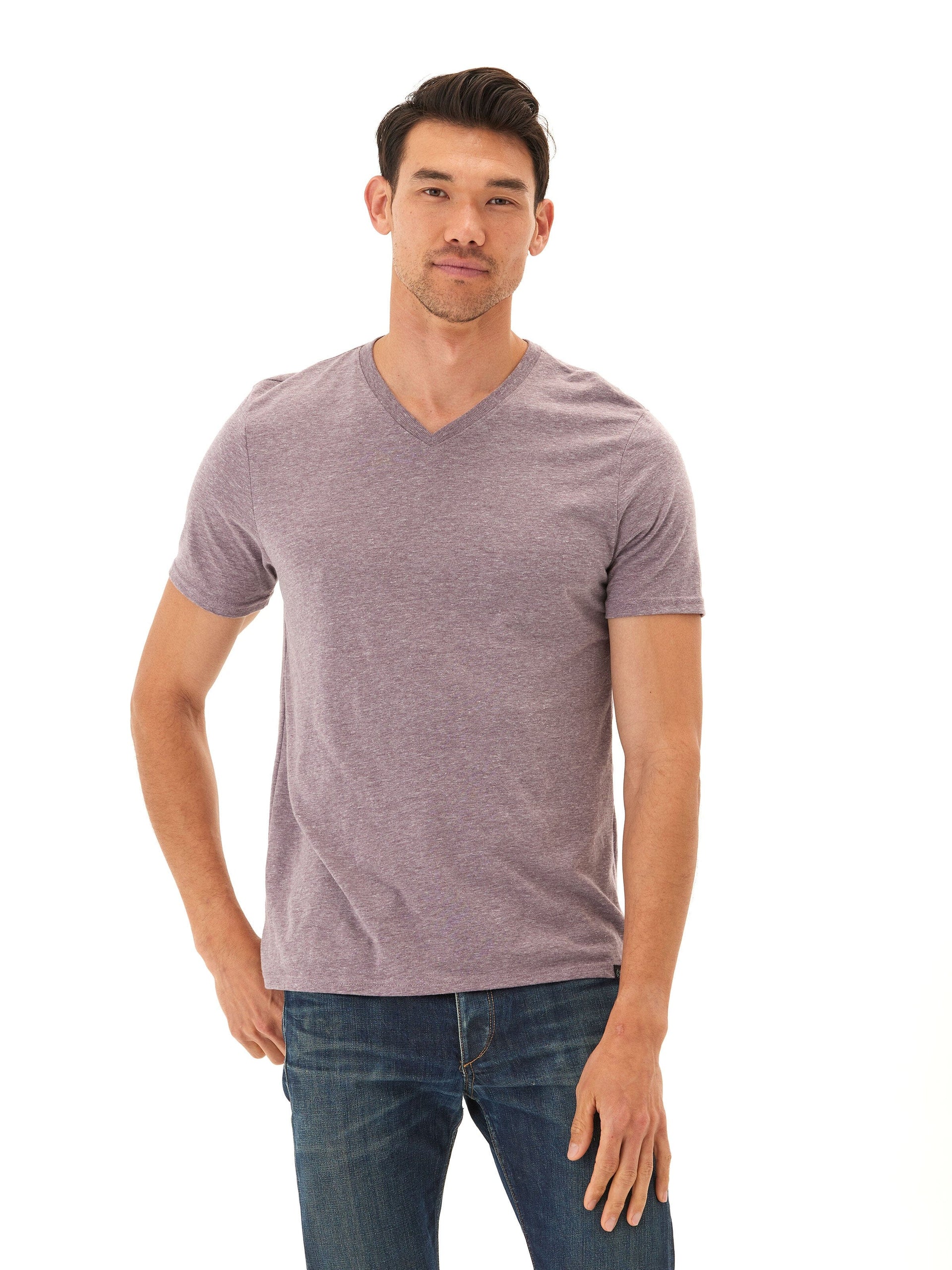 Men's Core Triblend Jersey V-Neck Tee: Soft Minimalist Basic