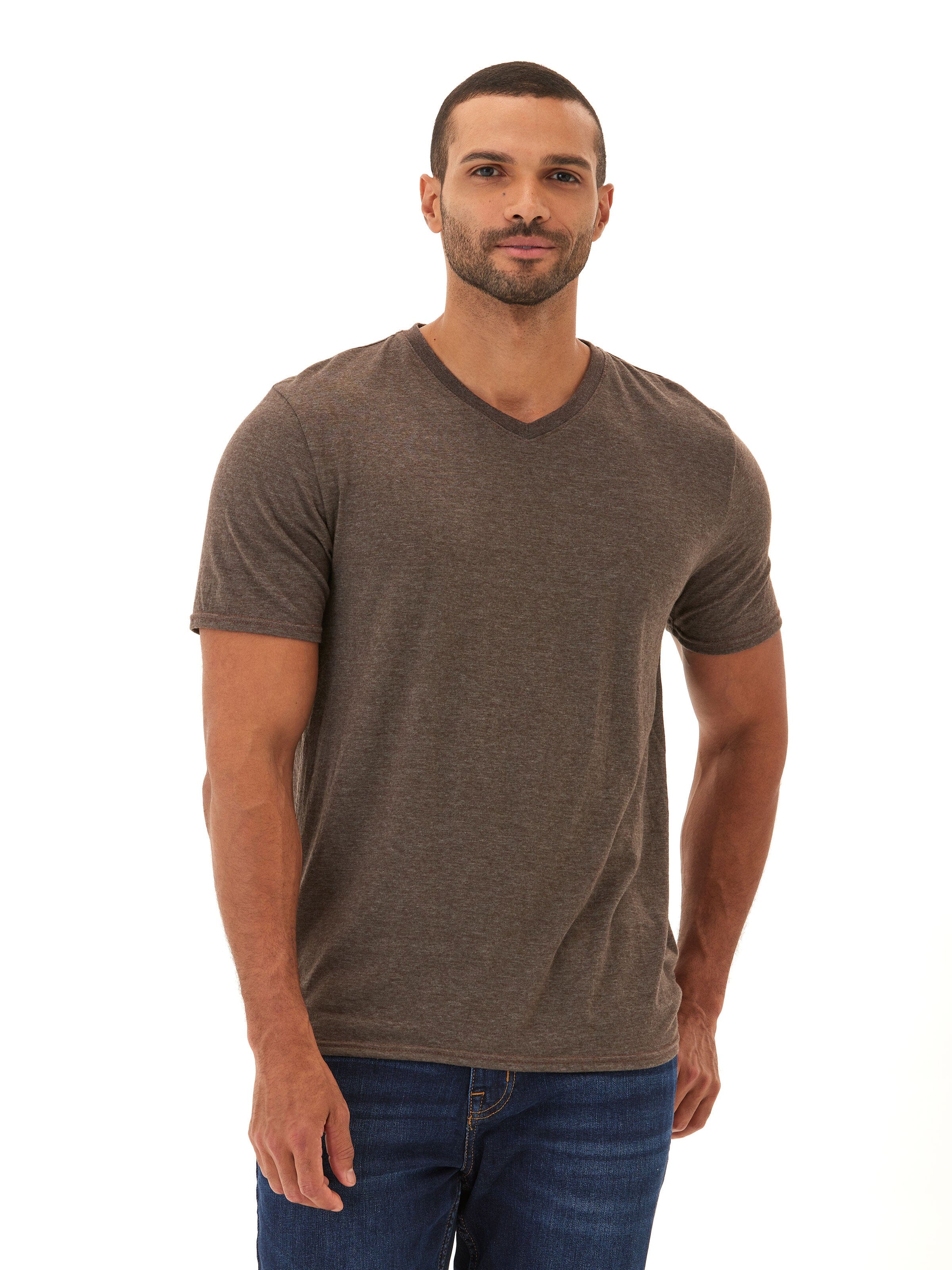 Men's Core Triblend Jersey V-Neck Tee Lightweight Soft