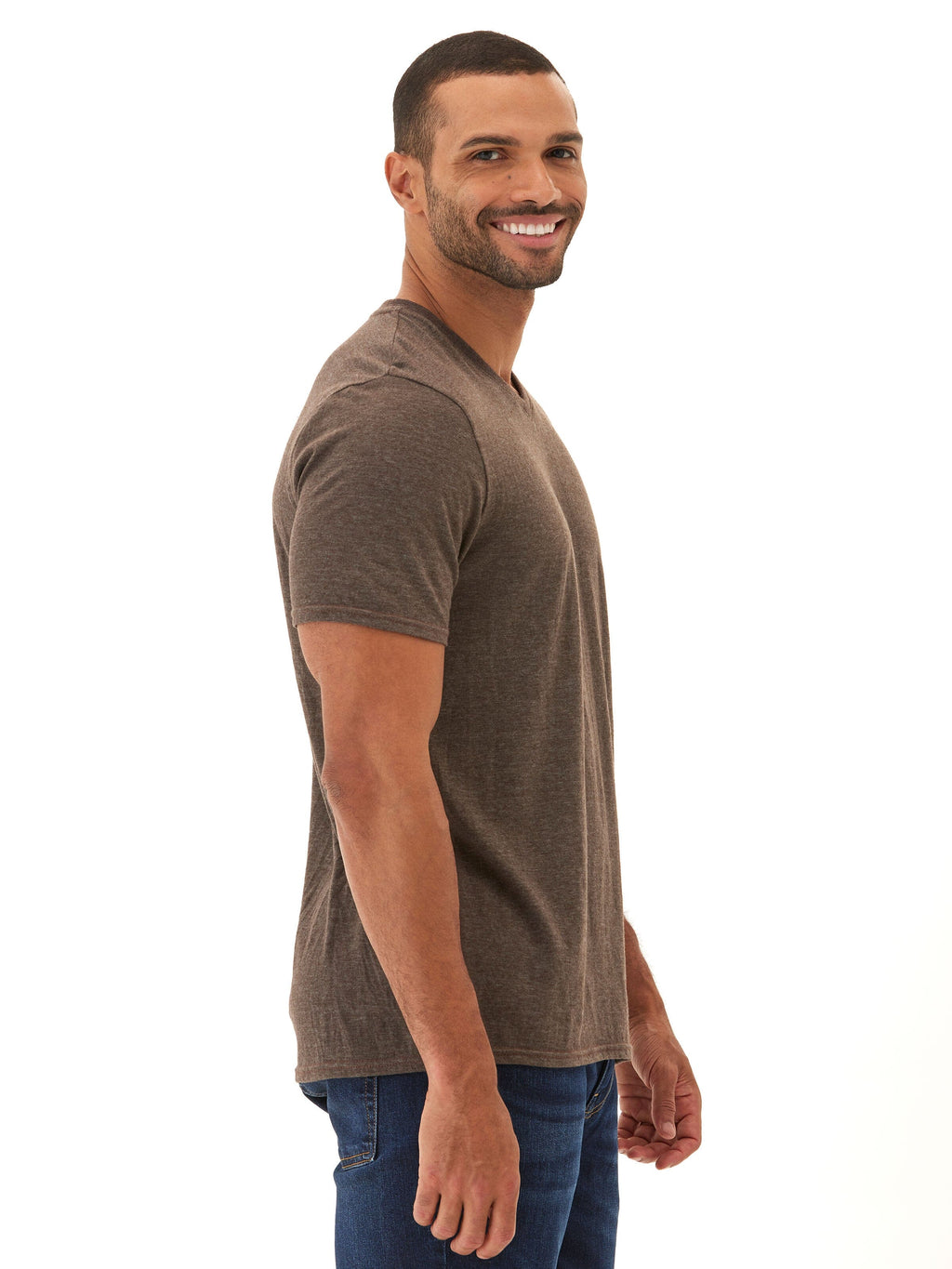 Men's Core Triblend Jersey V-Neck Tee Lightweight Soft