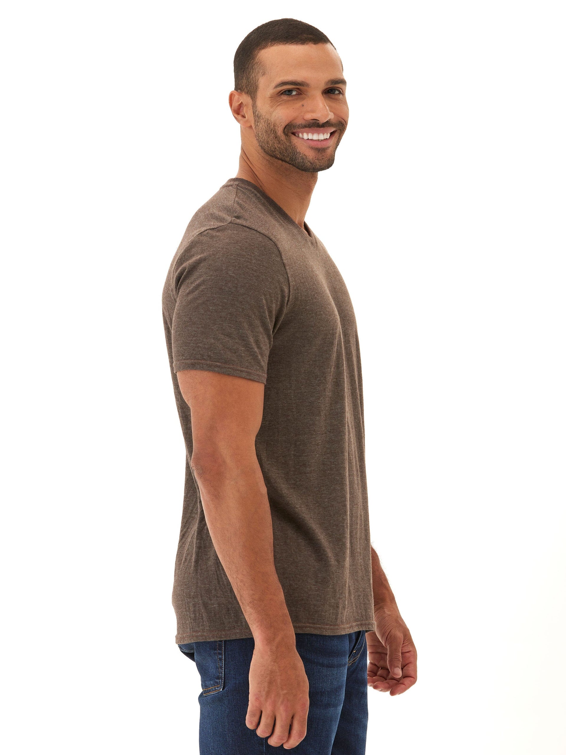 Men's Core Triblend Jersey V-Neck Tee Lightweight Soft