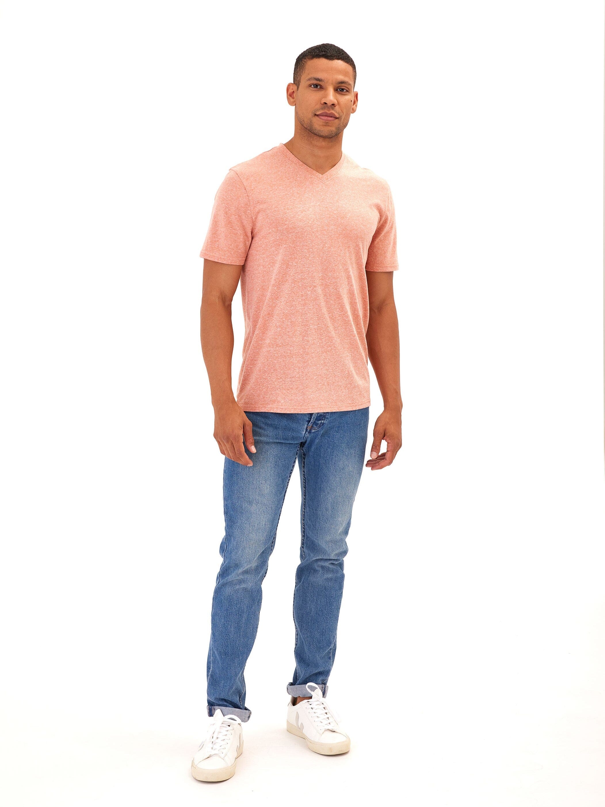 Men's Core Triblend V-Neck T-Shirt Lightweight Breathable Tee