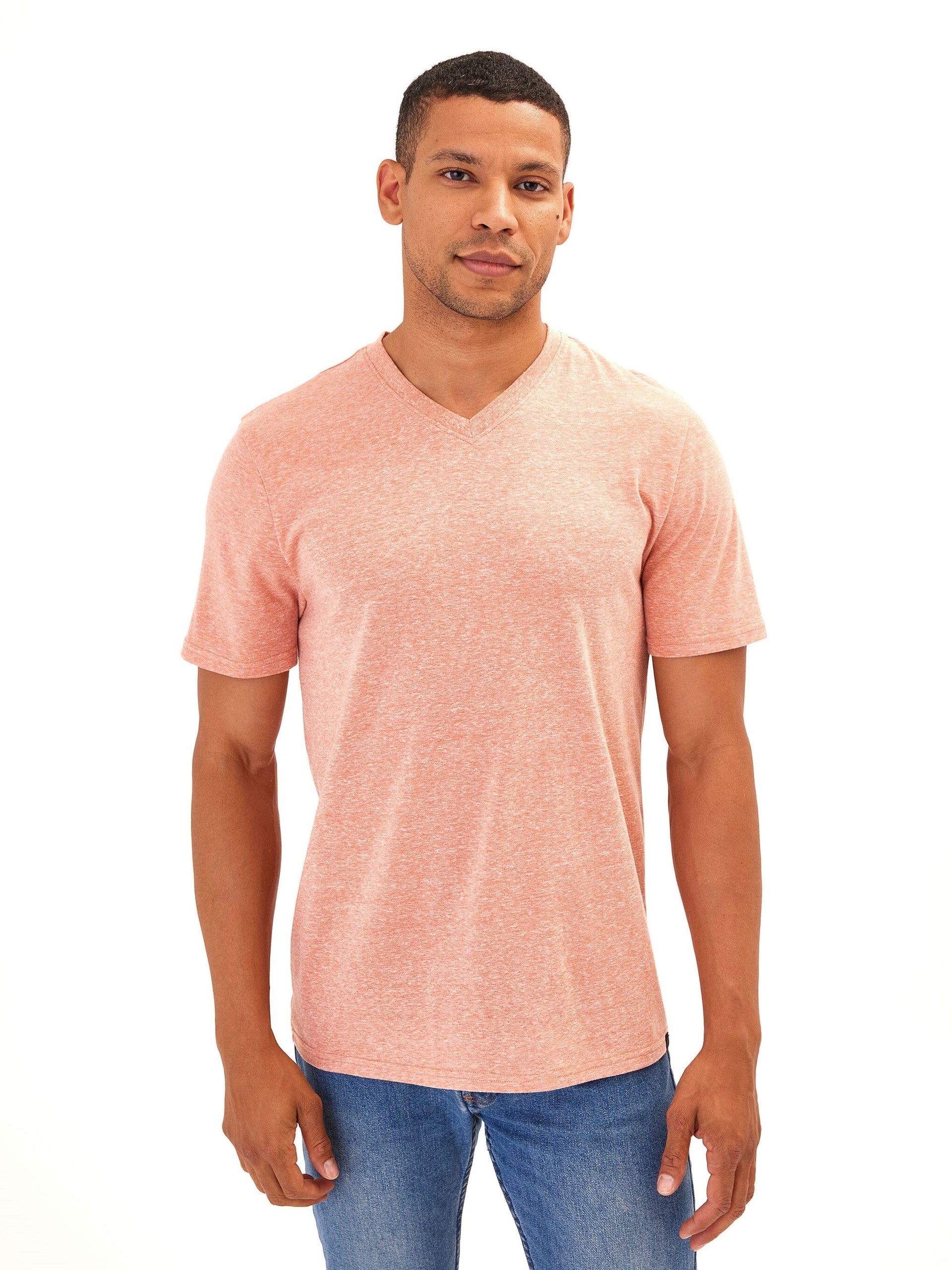 Men's Core Triblend V-Neck T-Shirt Lightweight Breathable Tee