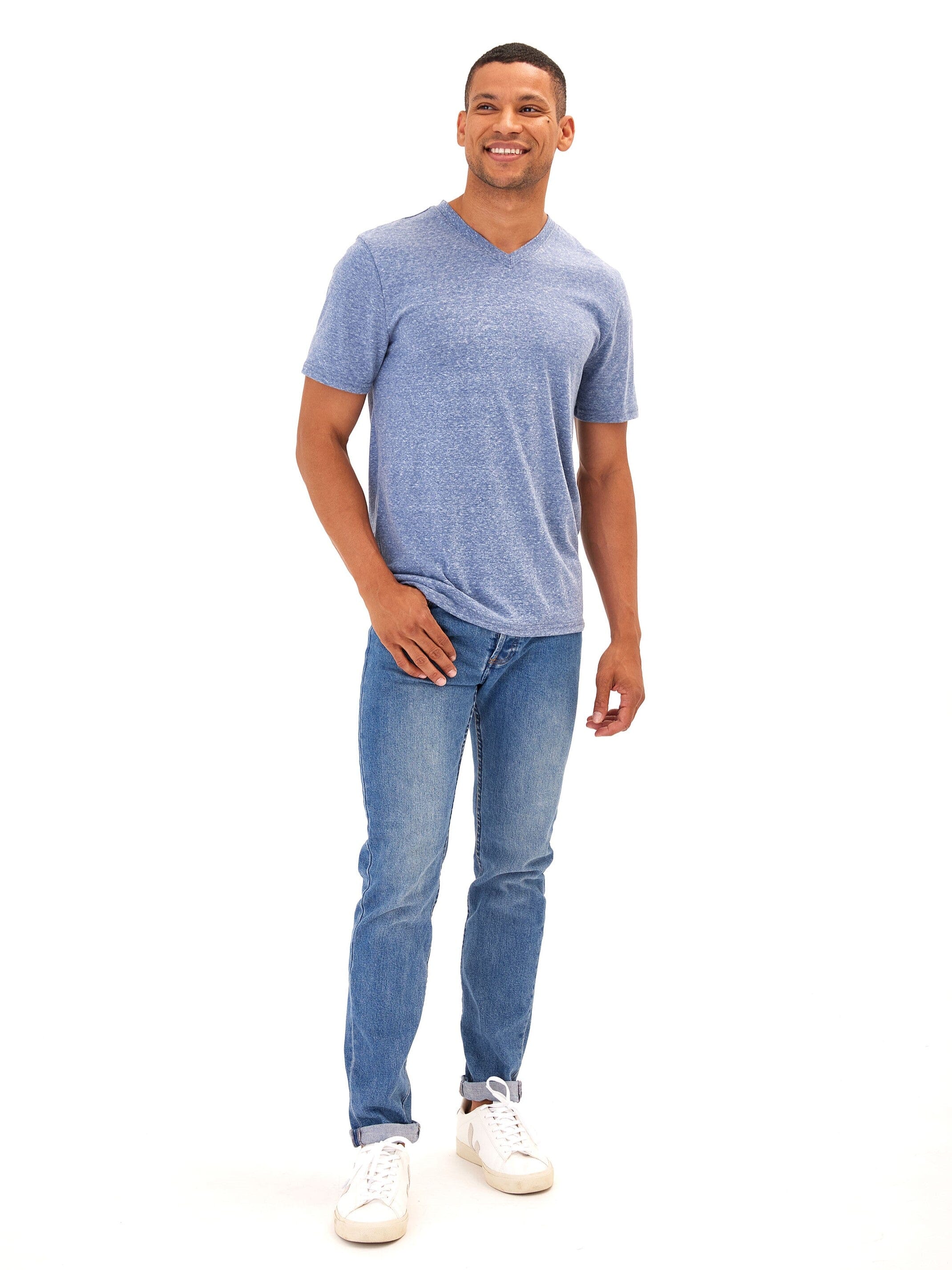 Men's Ultra-Soft Triblend V-Neck Jersey T-Shirt