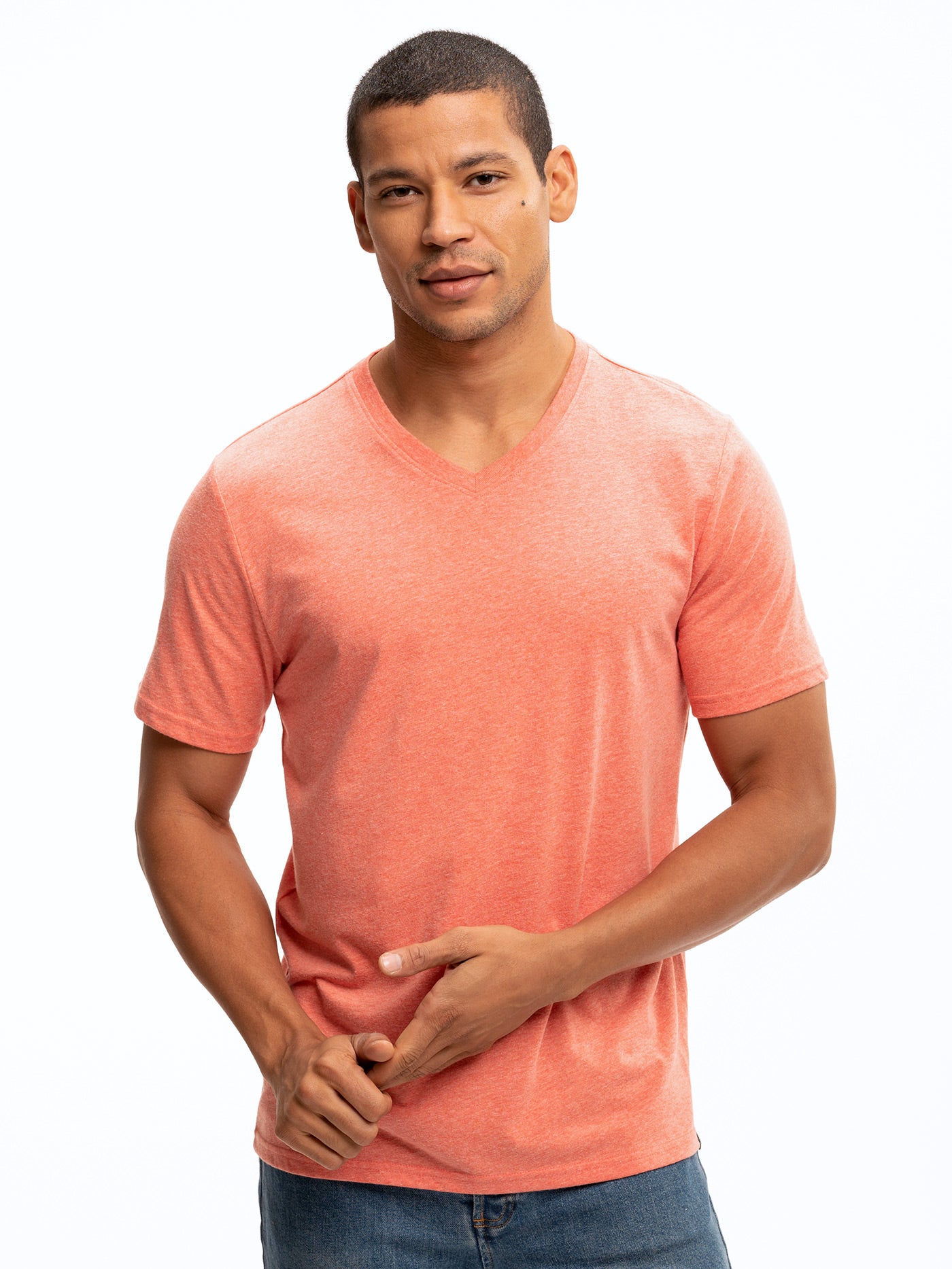 Men's Core Triblend Jersey V-Neck Tee - Ultra-Soft Everyday Basic